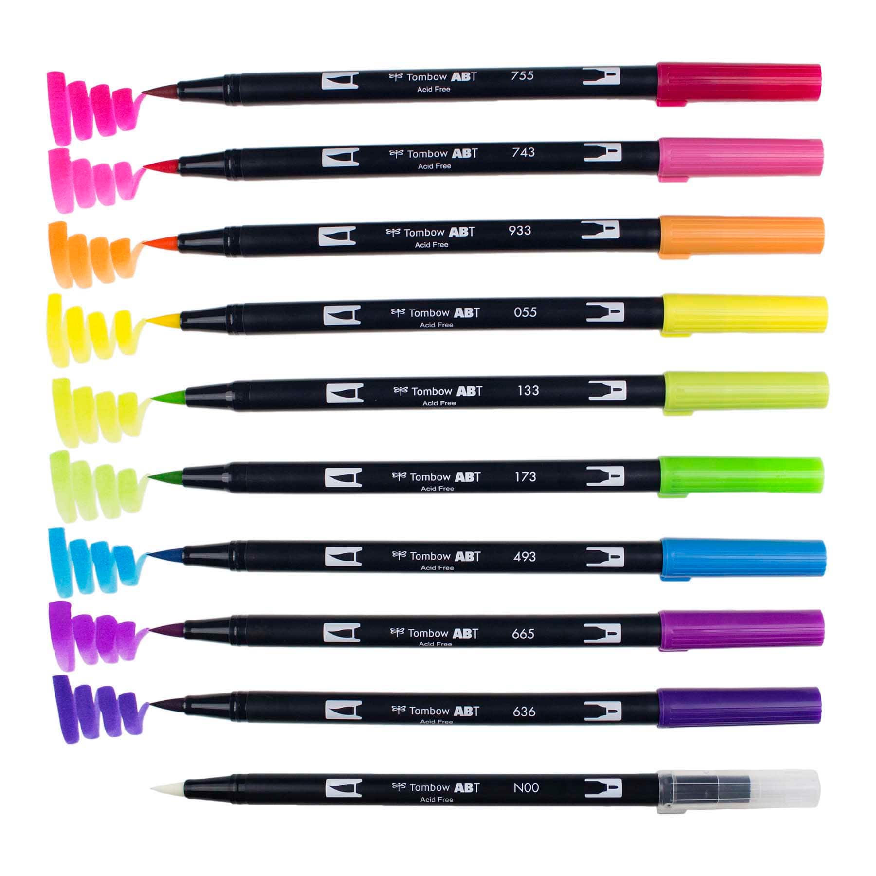 9 Packs: 10 ct. (90 total) Tombow Bright Dual Brush Pen Set