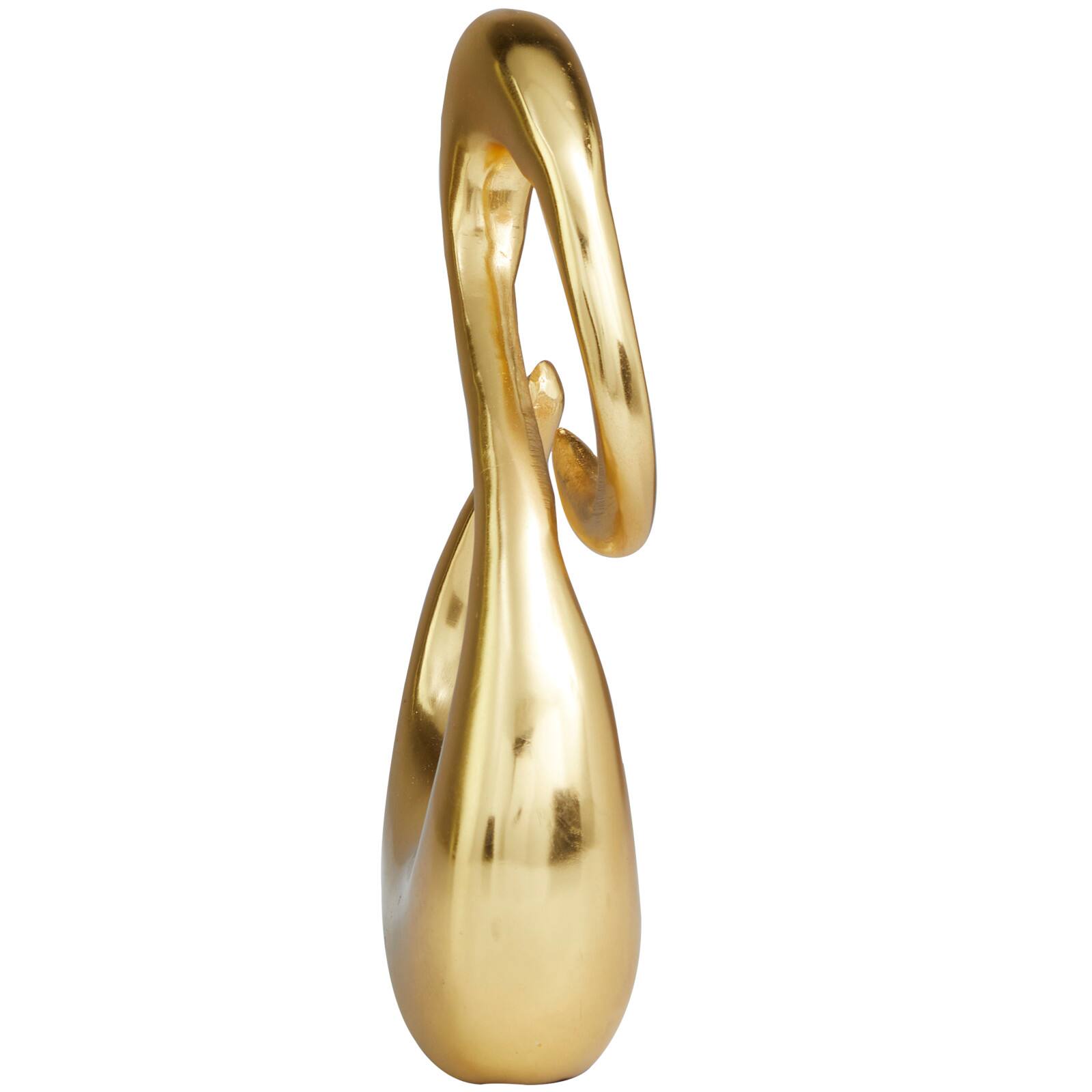 11.5" Golden Aluminum Swirl Abstract Sculpture Décor