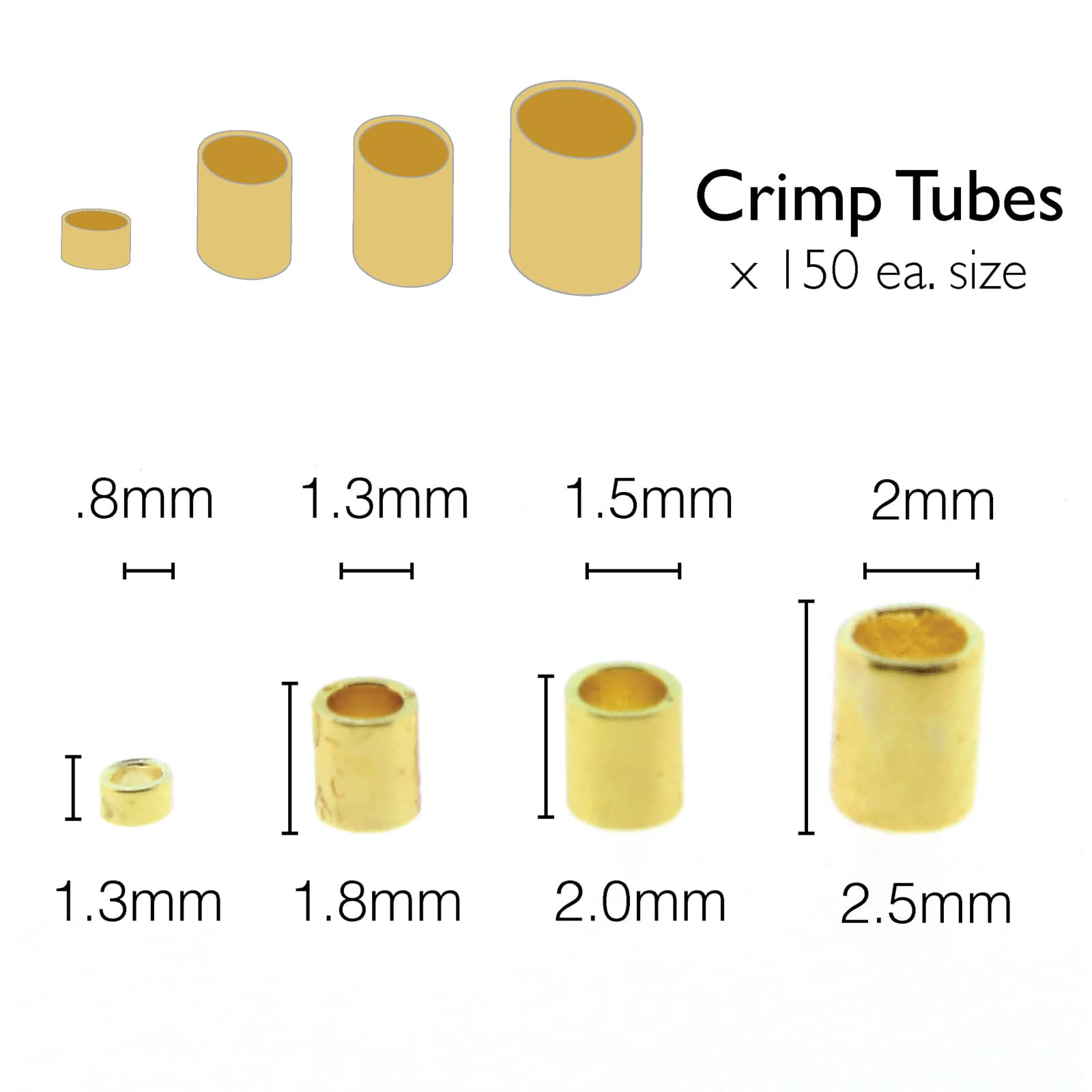 The Beadsmith&#xAE; Gold Plated Crimp Tubes, 600ct.