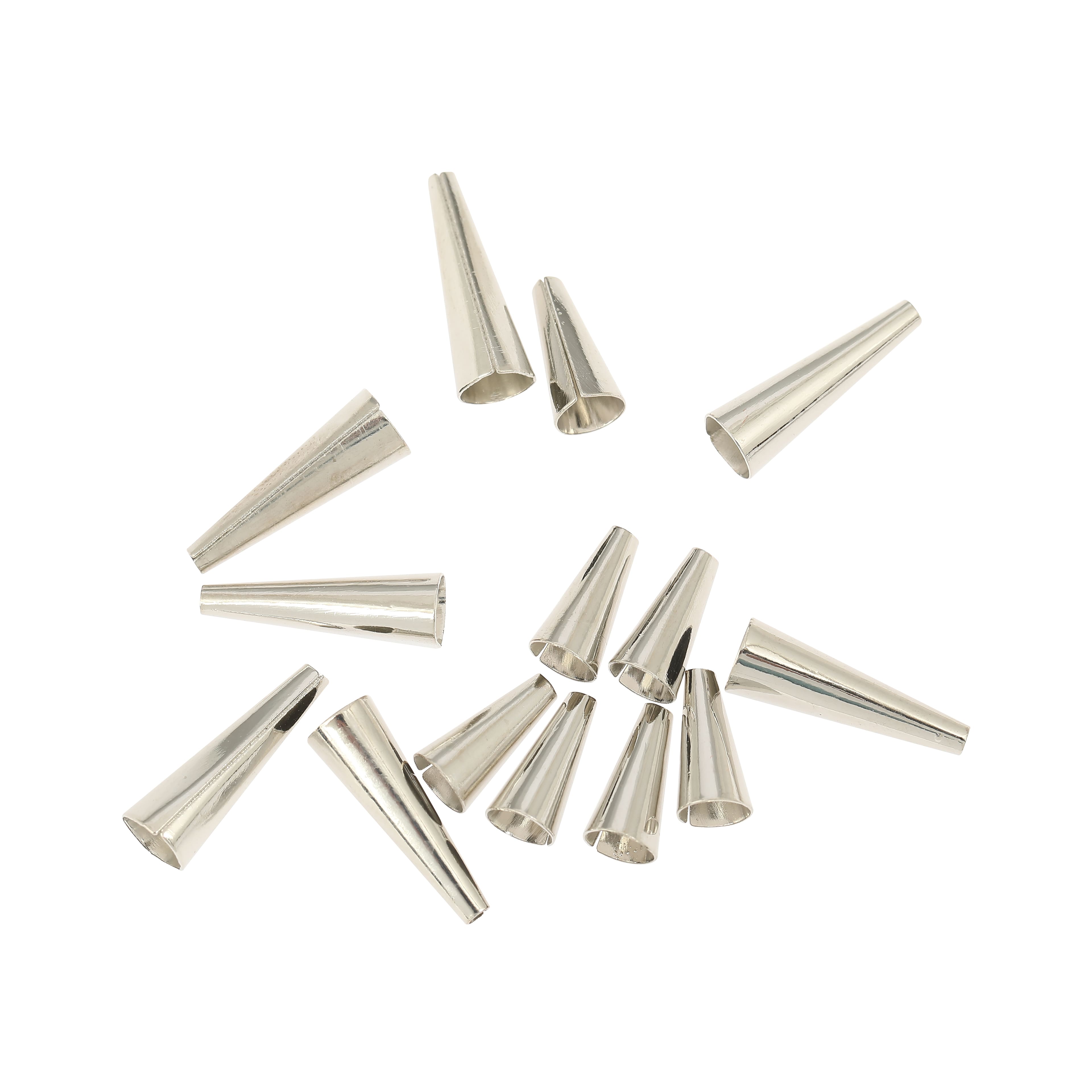 12 Packs: 23 Ct. (276 Total) Smooth Silver Bead Cones by Bead Landing