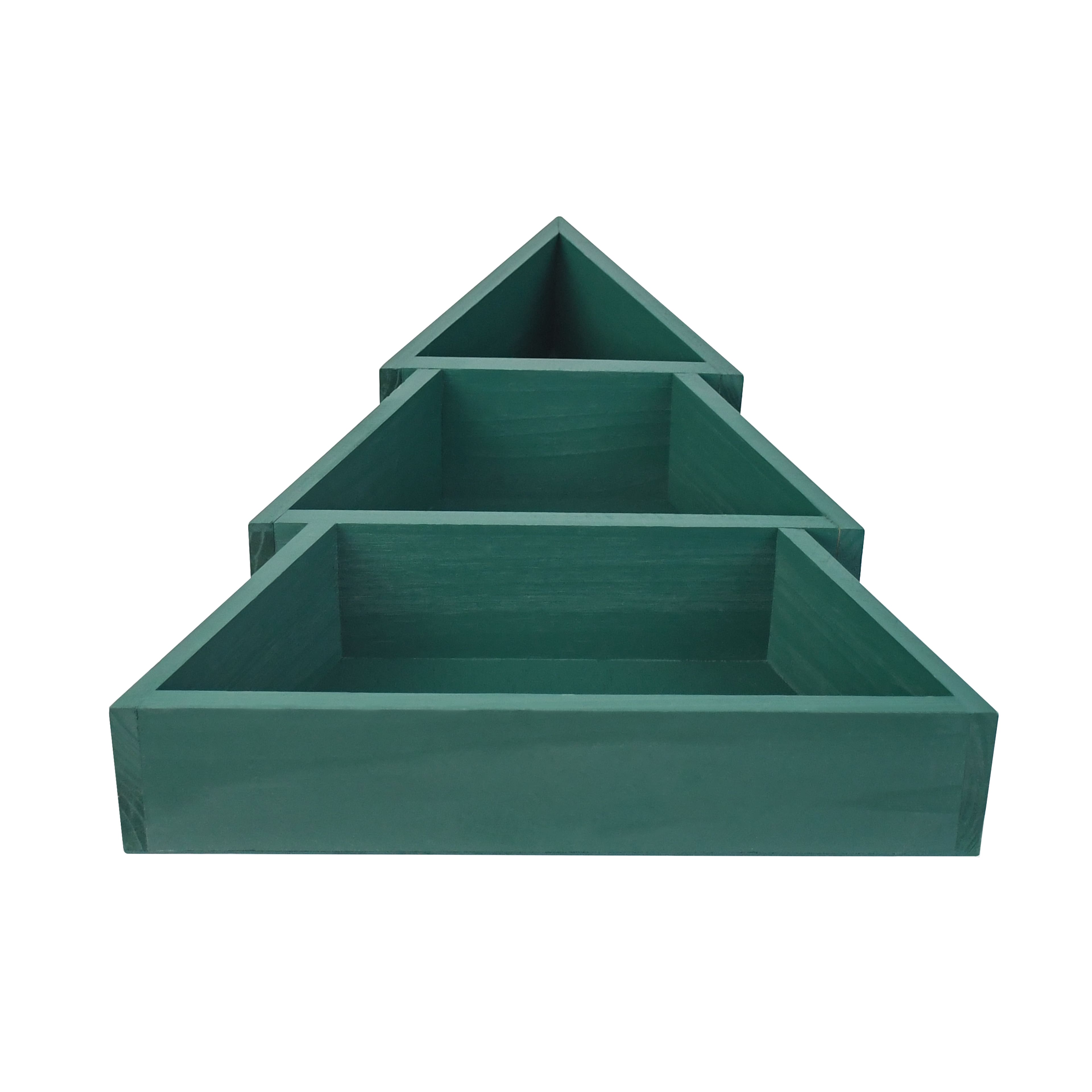 17&#x22; Green Wood Christmas Tree Tabletop Cubby by Ashland&#xAE;