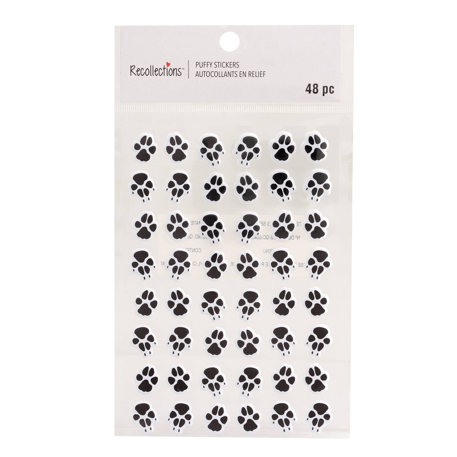 12 Packs: 48 ct. (576 total) Puffy Paw Stickers by Recollections®