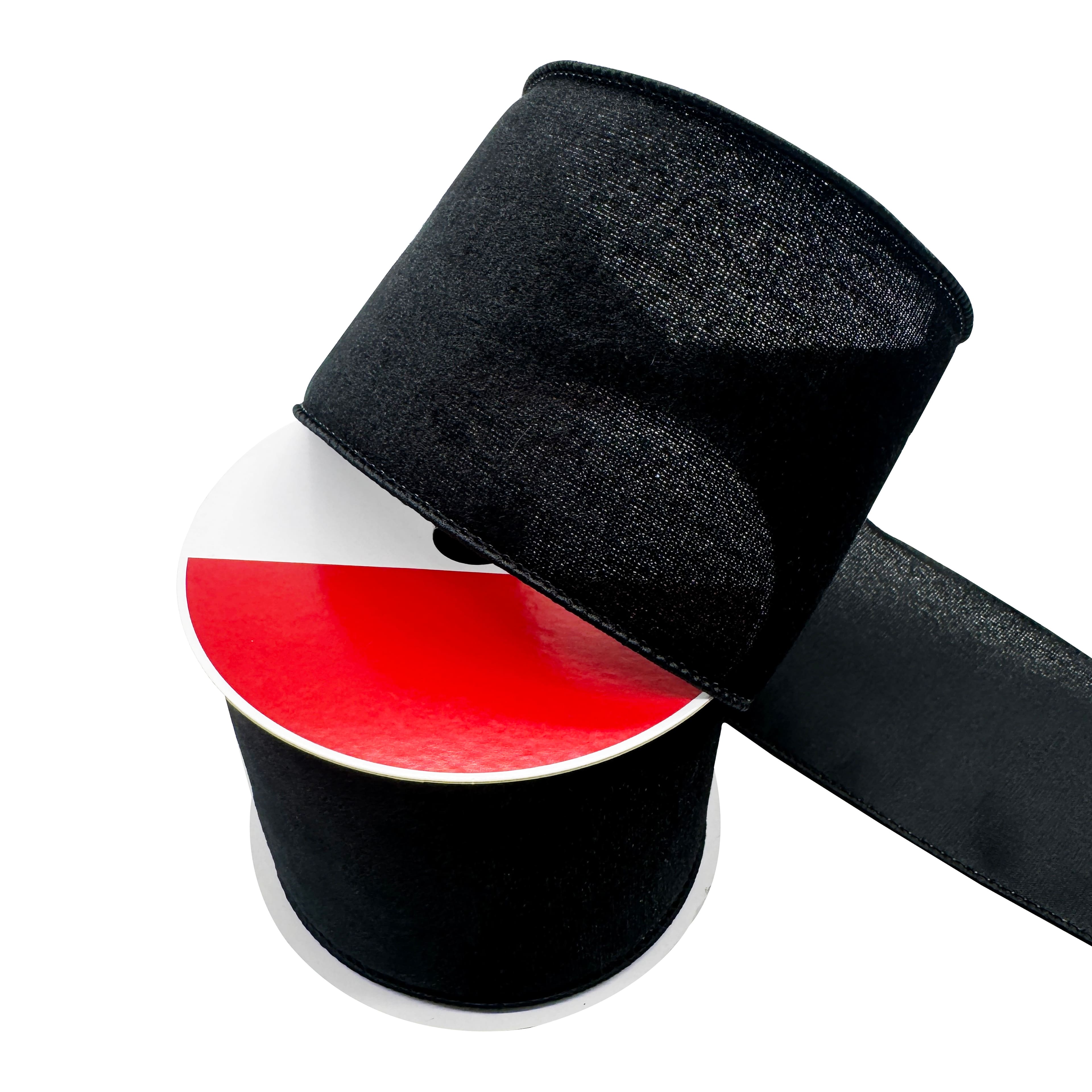 3.5&#x22; x 25ft. Black Wired Velvet Ribbon by Celebrate It&#xAE;