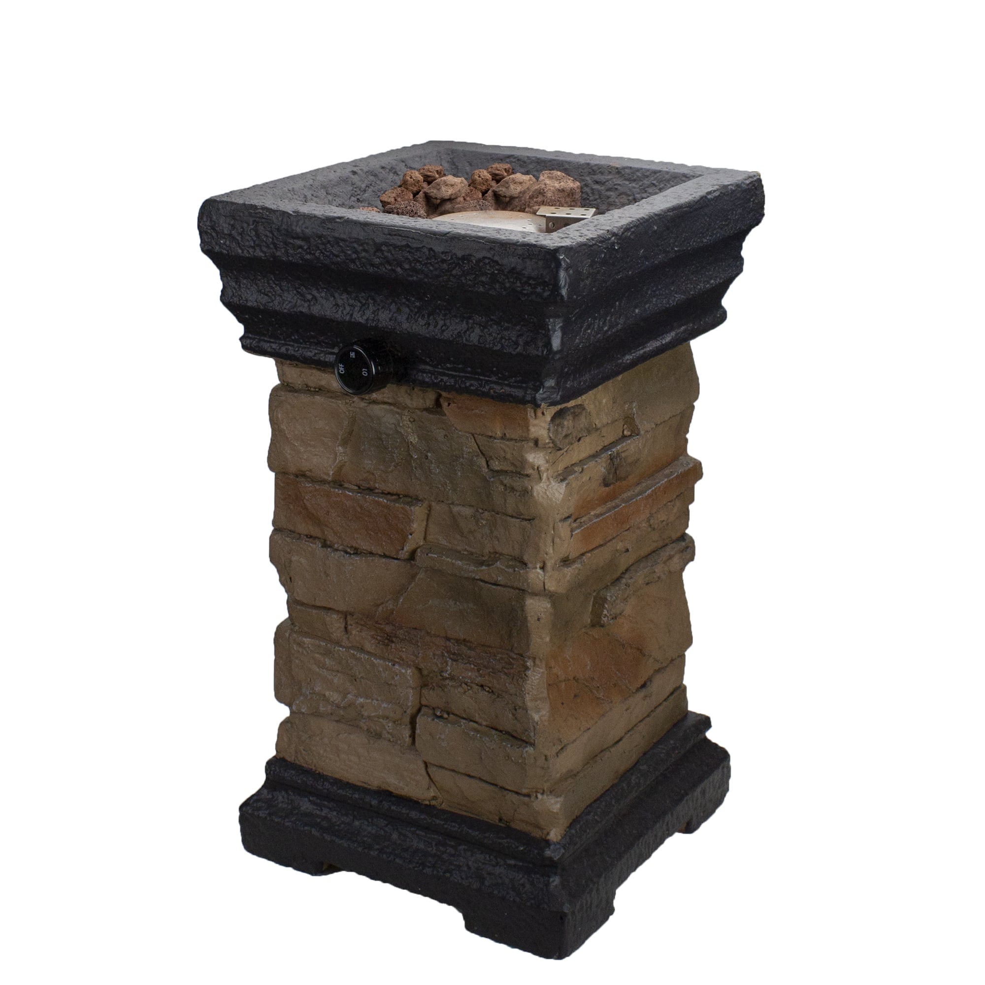 19&#x22; Classic Stone Outdoor Table Top Gas Fire Pit