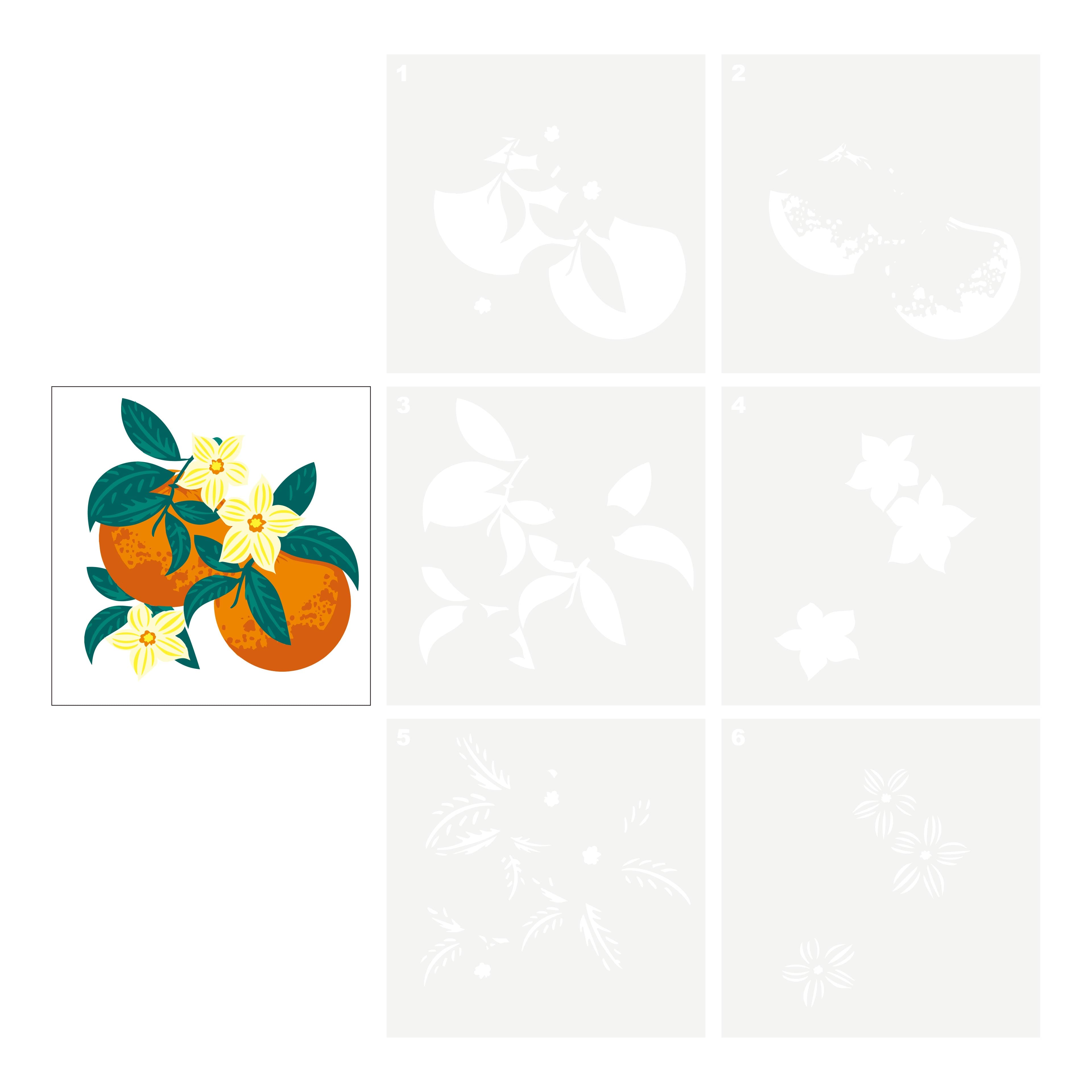 Citrus Fruits &#x26; Flowers Layering Stencils by Recollections&#x2122;