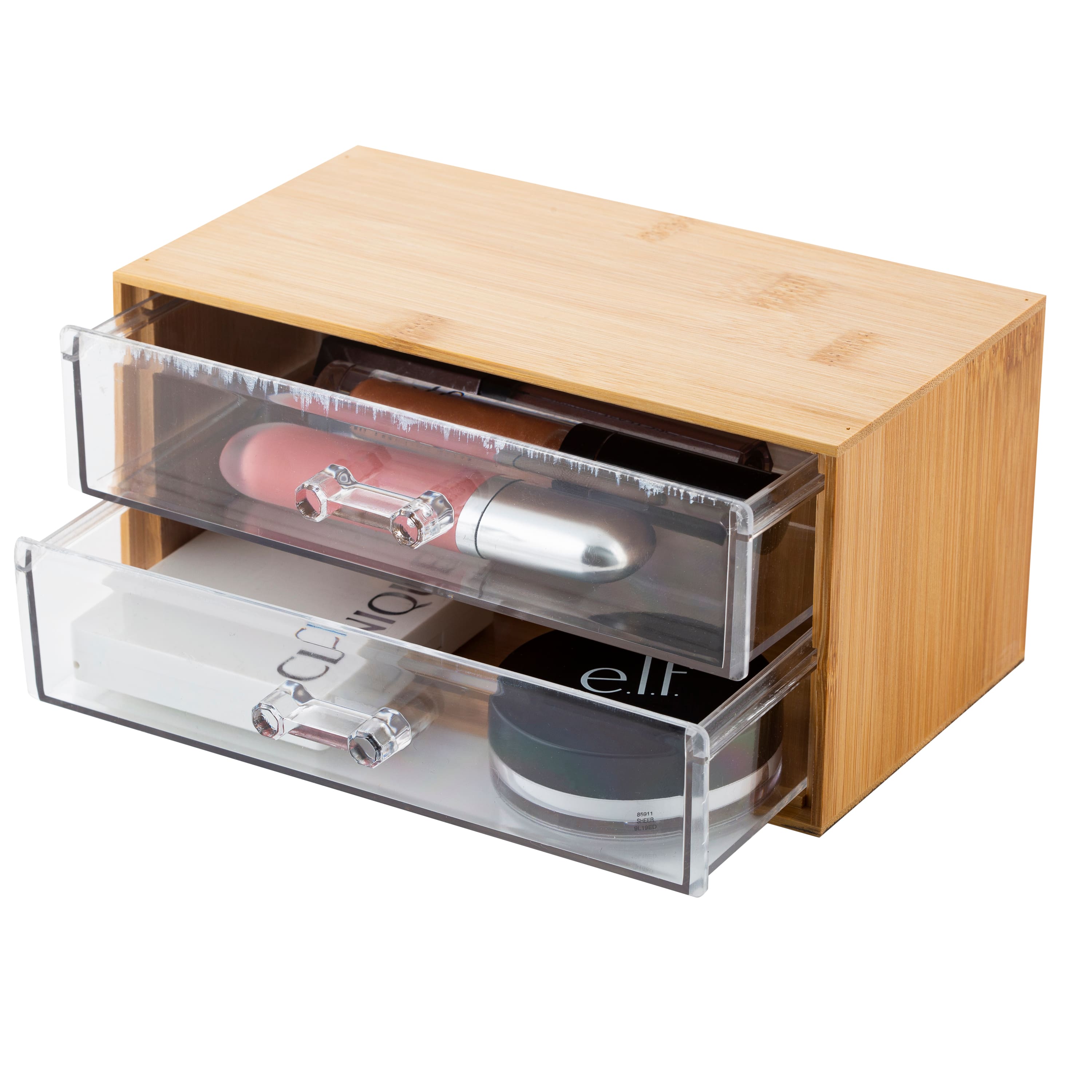 Simplify Bamboo 2-Tier Cosmetic &#x26; Jewelry Chest