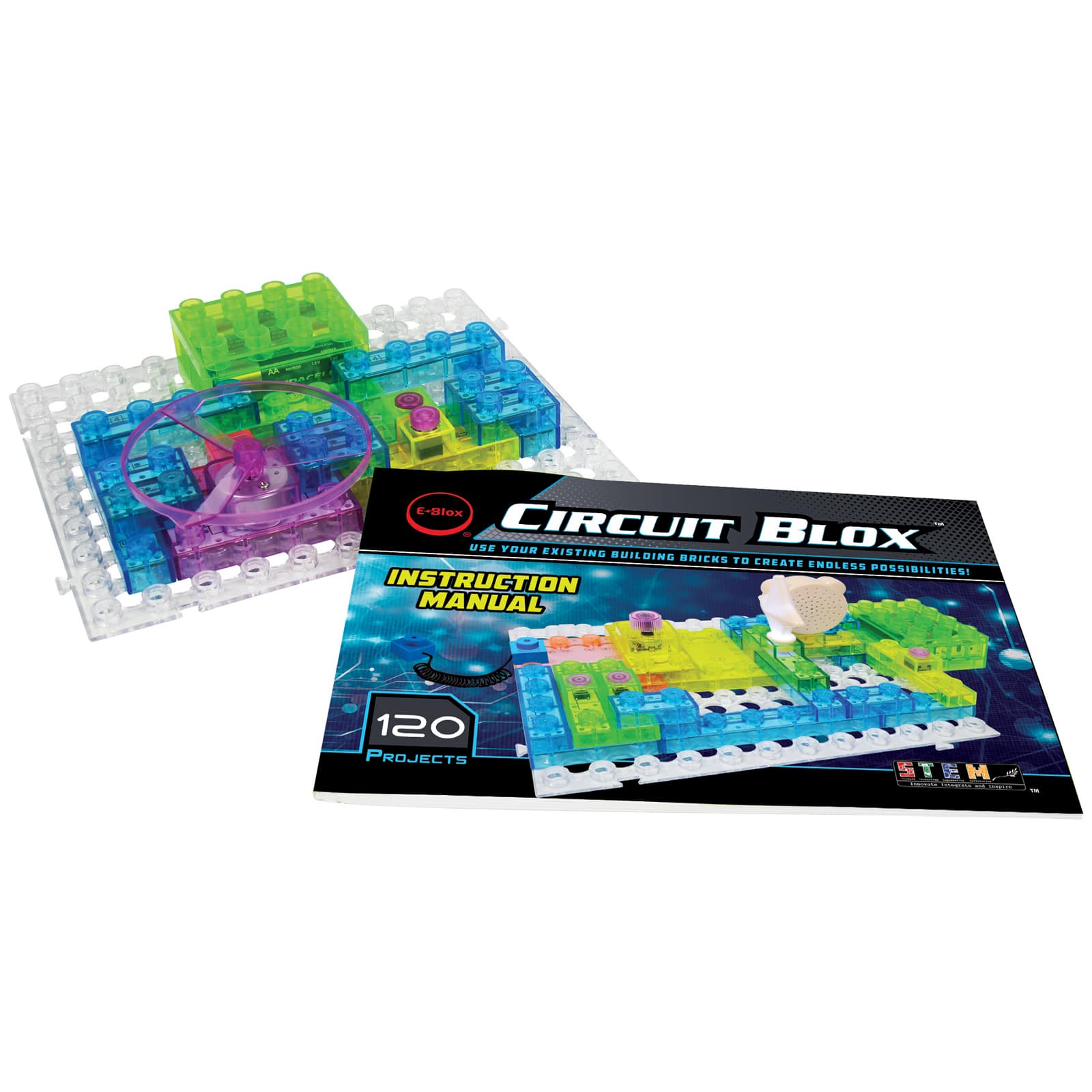 E-Blox&#xAE; Circuit Blox&#x2122; 120 Project Circuit Board Building Block Set, 49 Pieces