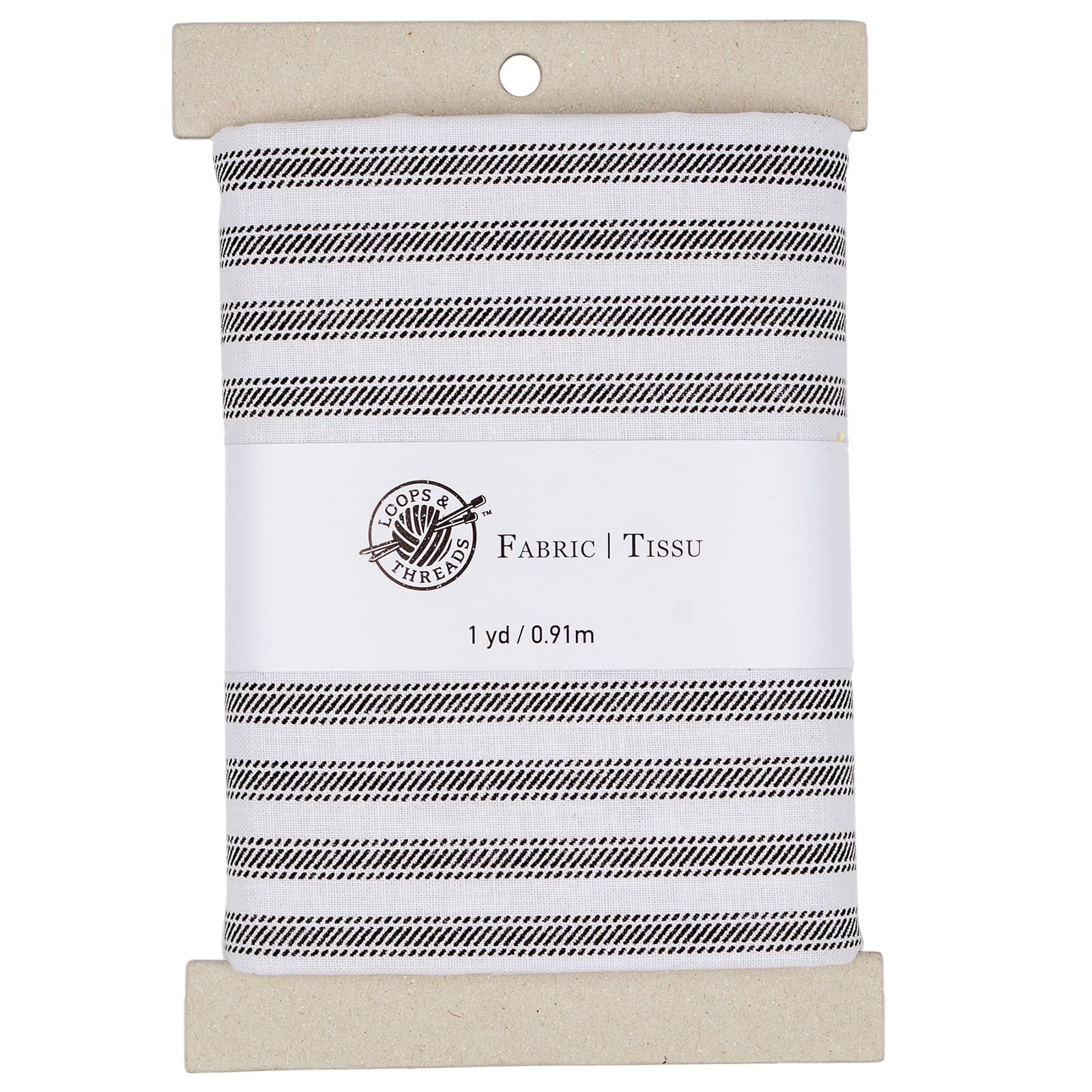 Black &#x26; White Striped Cotton Fabric Bundle by Loops &#x26; Threads&#x2122;