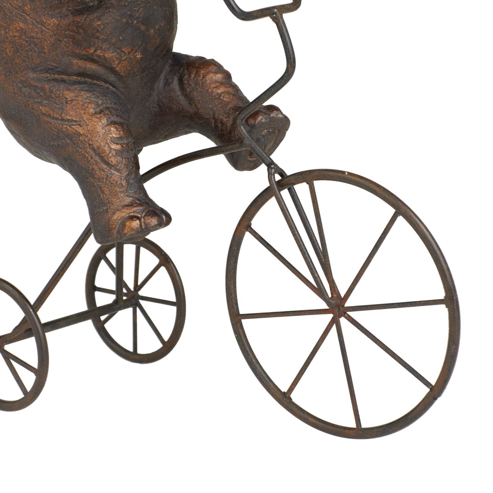 Bronze Polystone Eclectic Sculpture, 14" x 5" x 11"