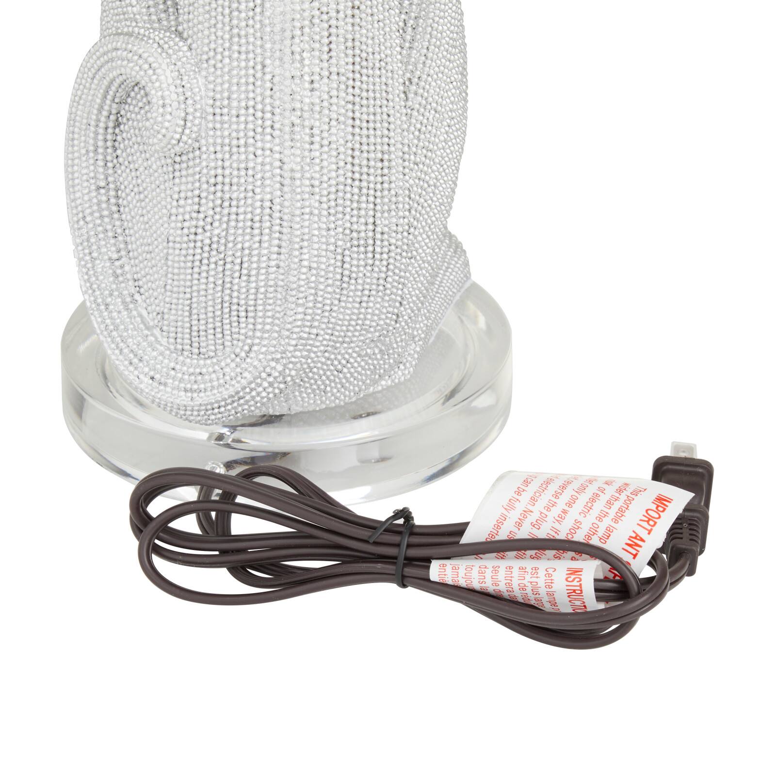 29&#x22; Polystone Glam Leopard Table Lamps, 2ct.