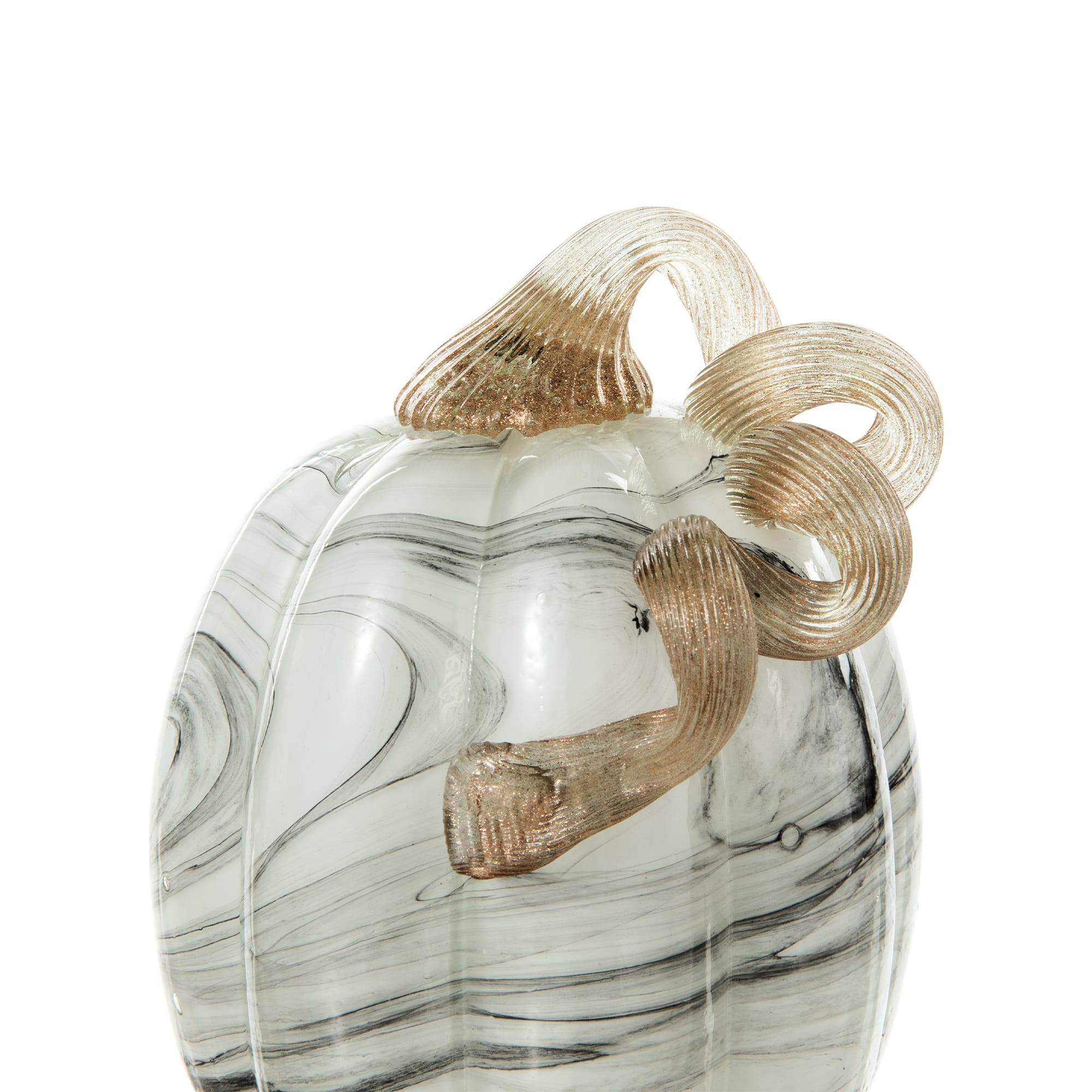 Glitzhome® Gray Marble Glass Pumpkin & Gourd Set