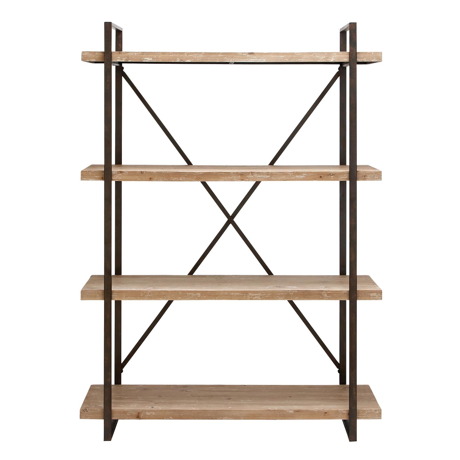 Brown Wood & Metal Industrial Shelving Unit