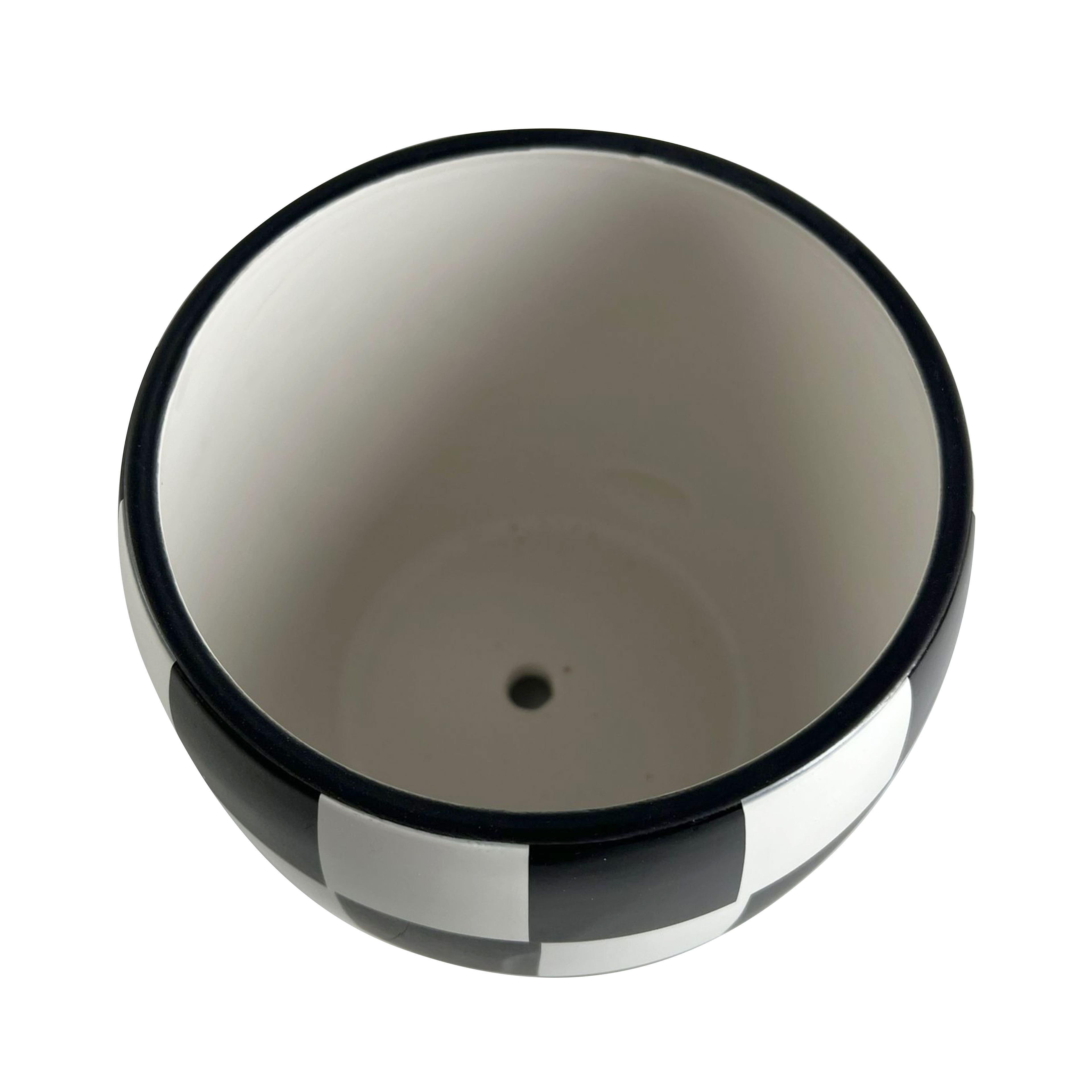 5.75&#x22; Black &#x26; White Check Ceramic Pot by Ashland&#xAE;