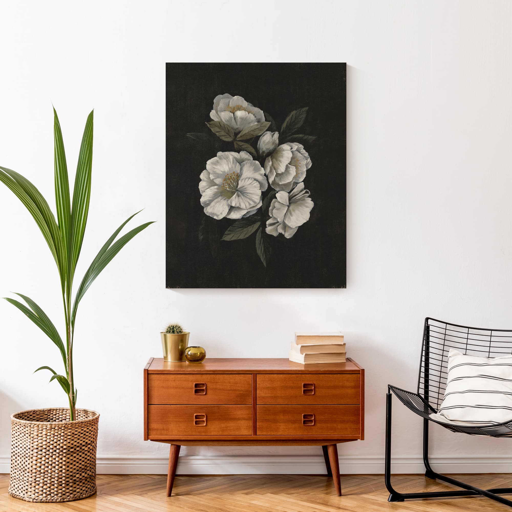 Dark Mood Antique Floral 24" x 30" Canvas Wall Art