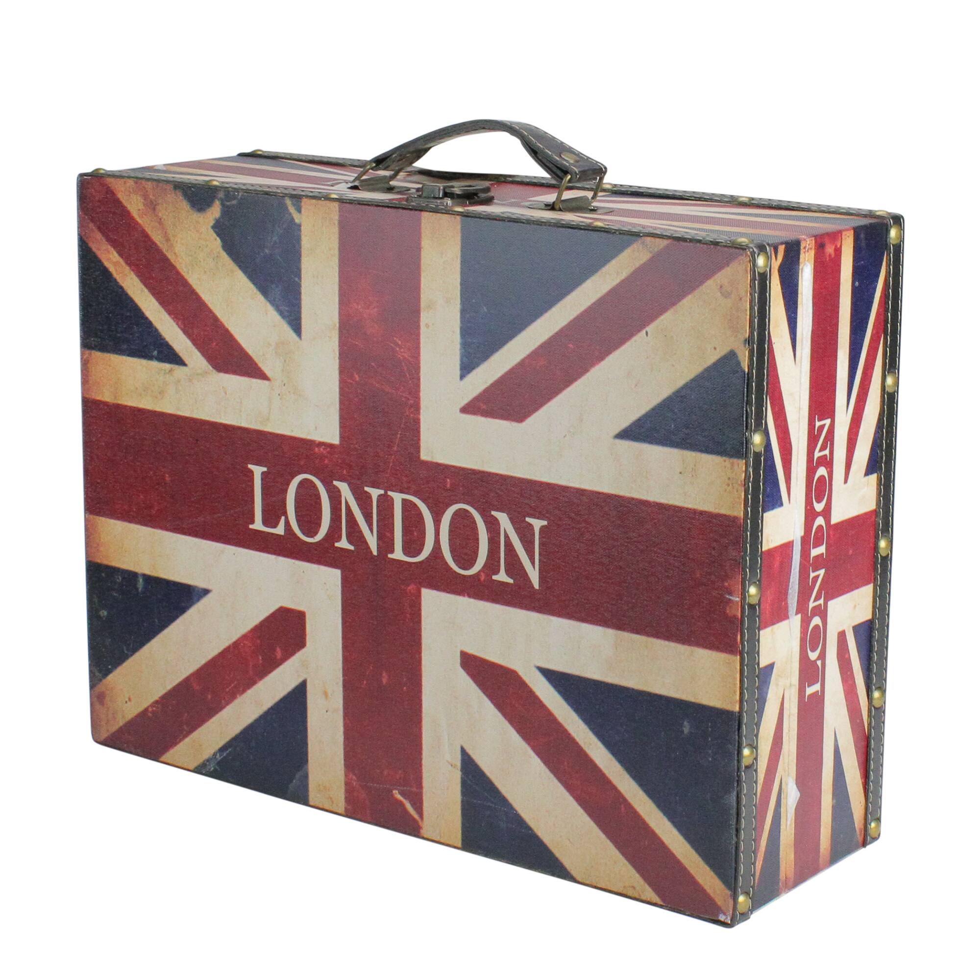 Rustic British Flag Wooden Storage Boxes Set