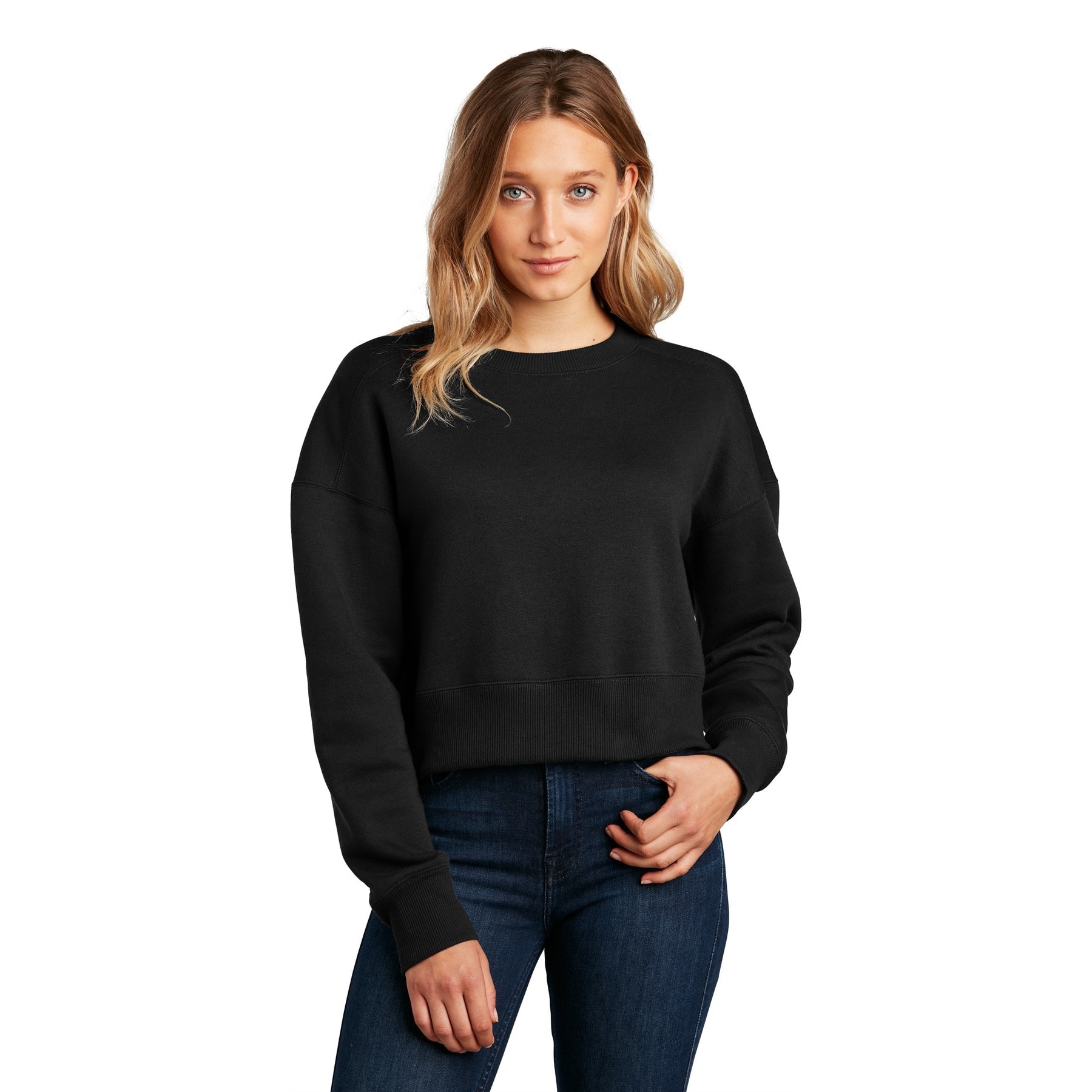 District® Women's Perfect Weight® Fleece Cropped Crew Sweatshirt