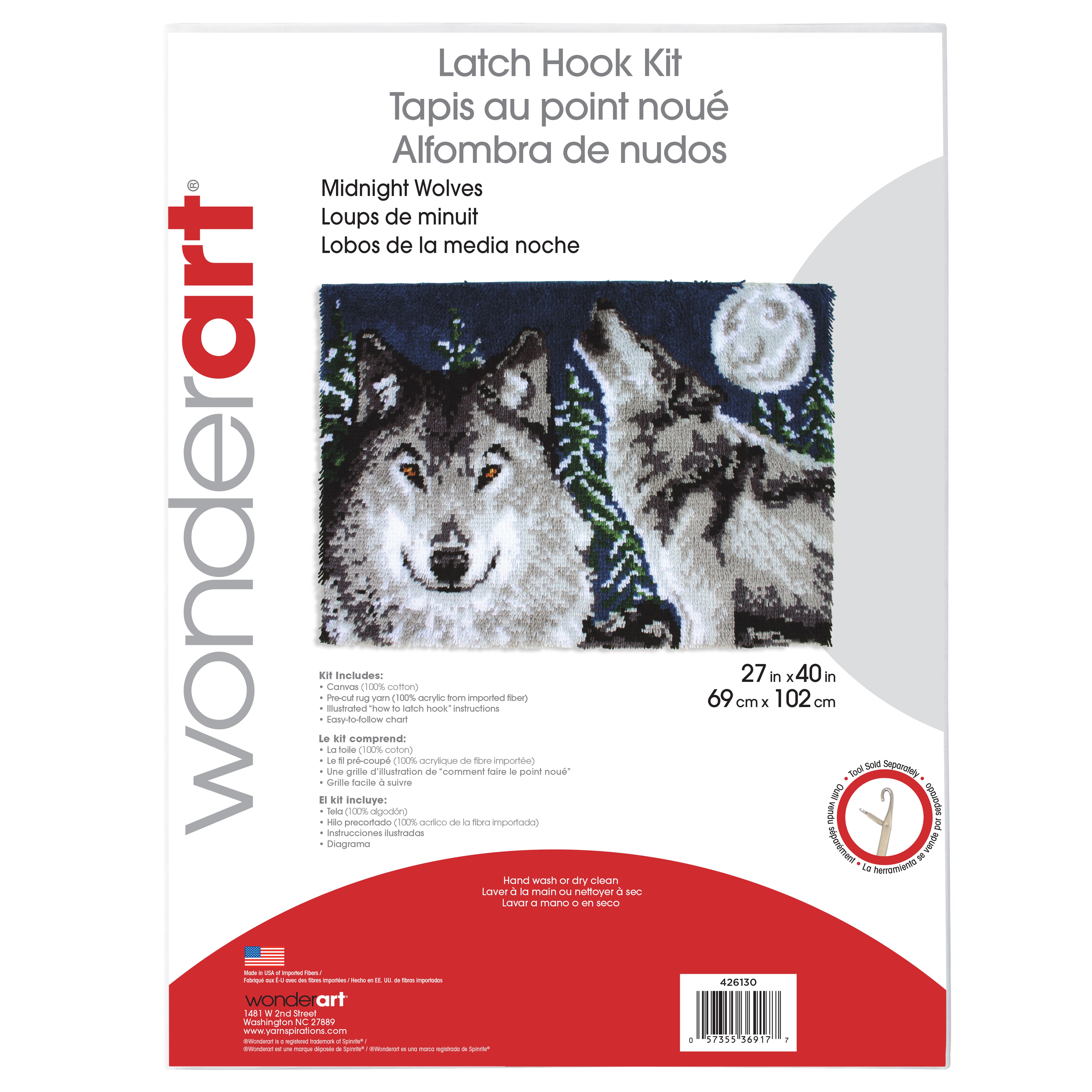 Wonderart&#xAE; Midnight Wolves Latch Hook Kit