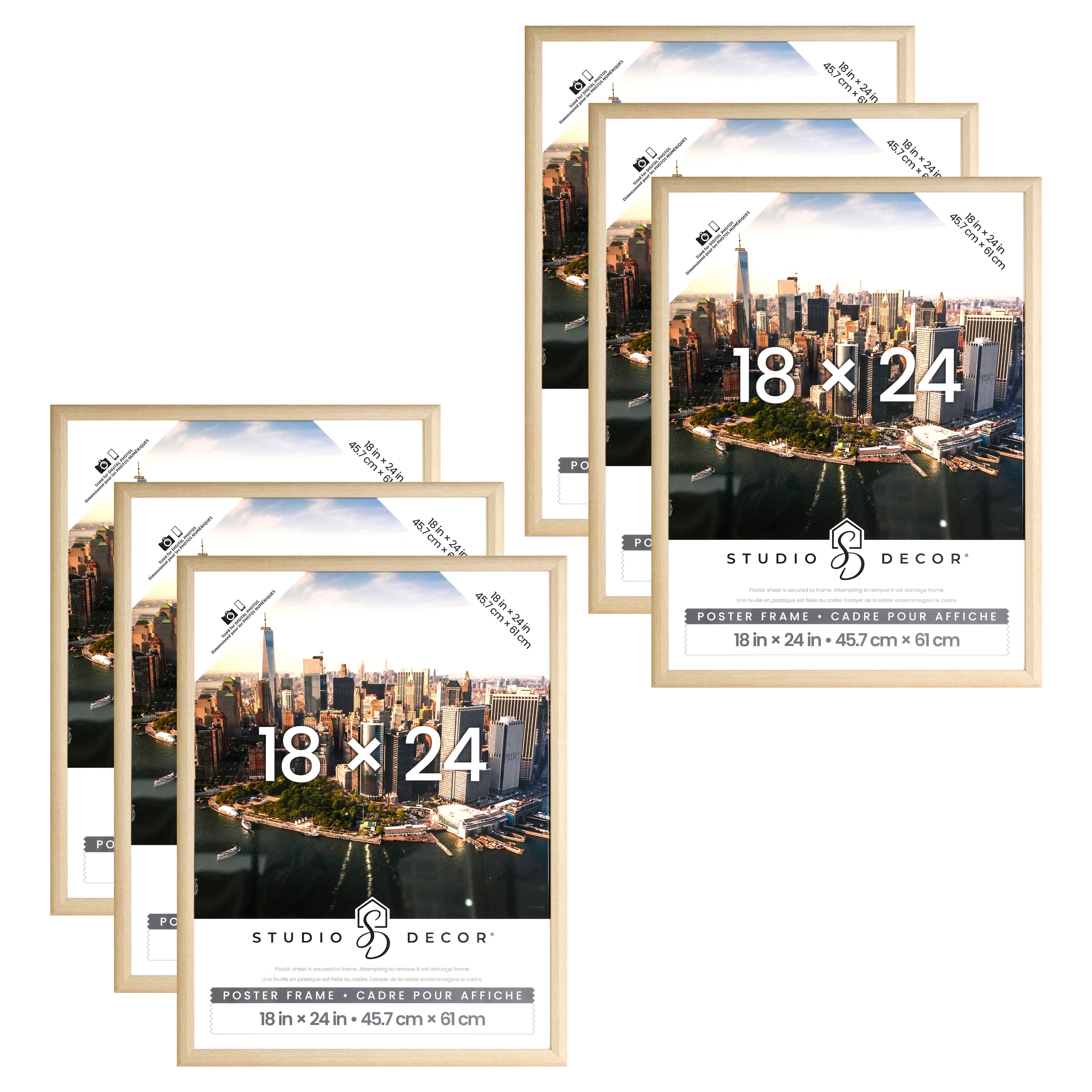 Buy in Bulk - 6 Pack: Natural Poster Frame by Studio Décor®, Size