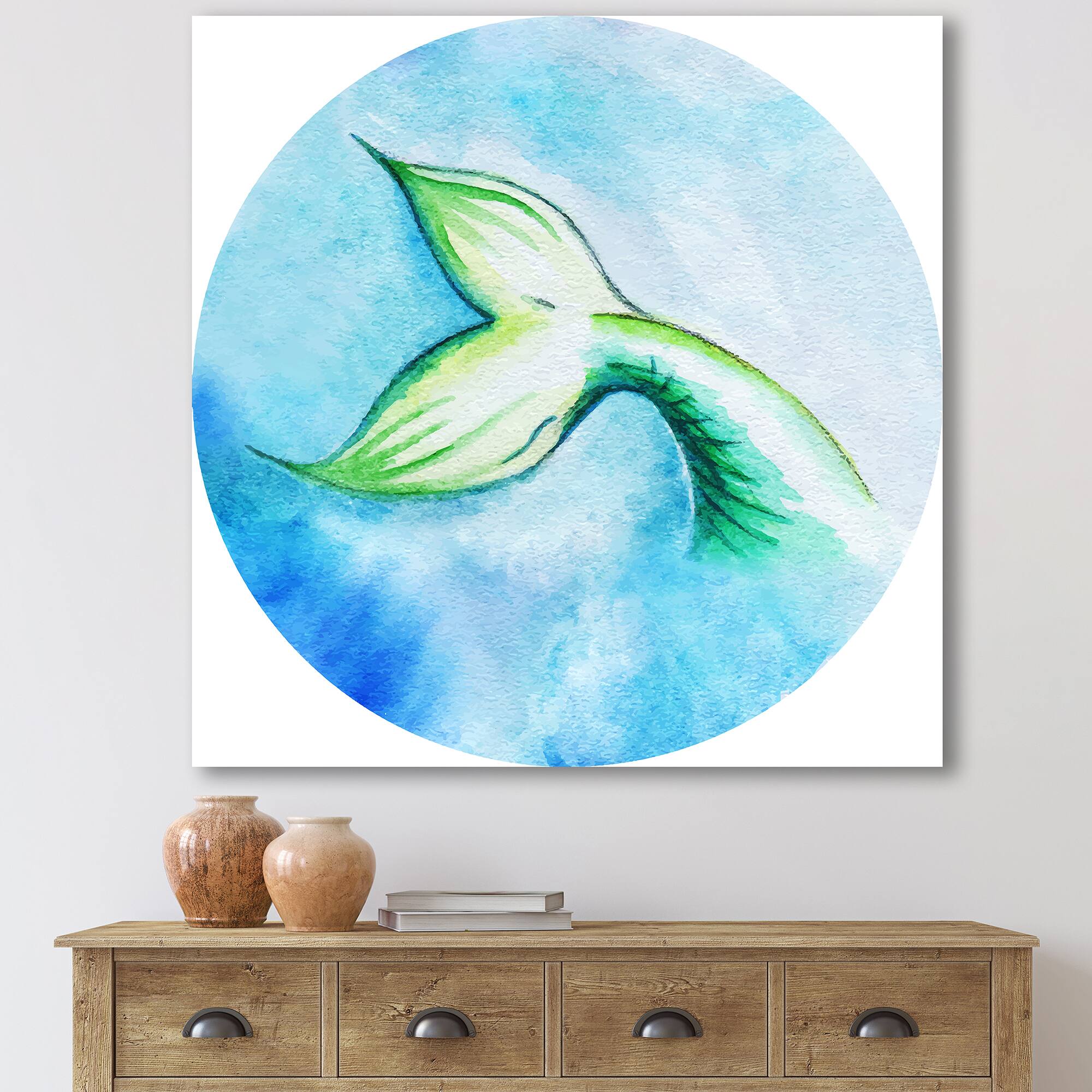 Designart - Mermaid Fish Tail - Nautical &#x26; Coastal Canvas Wall Art Print