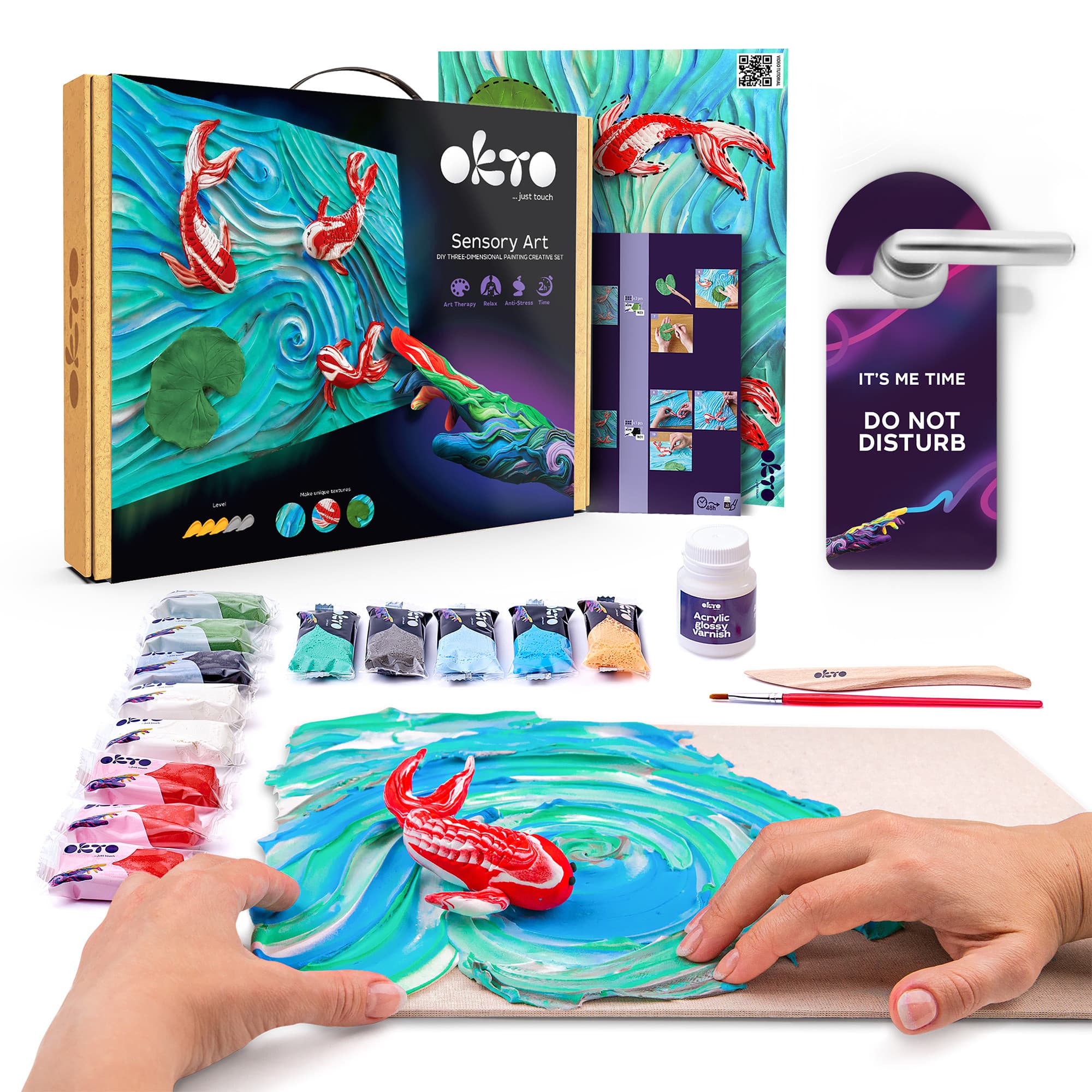 OKTO Sensory Art 3D Clay Koi Fish Painting Kit