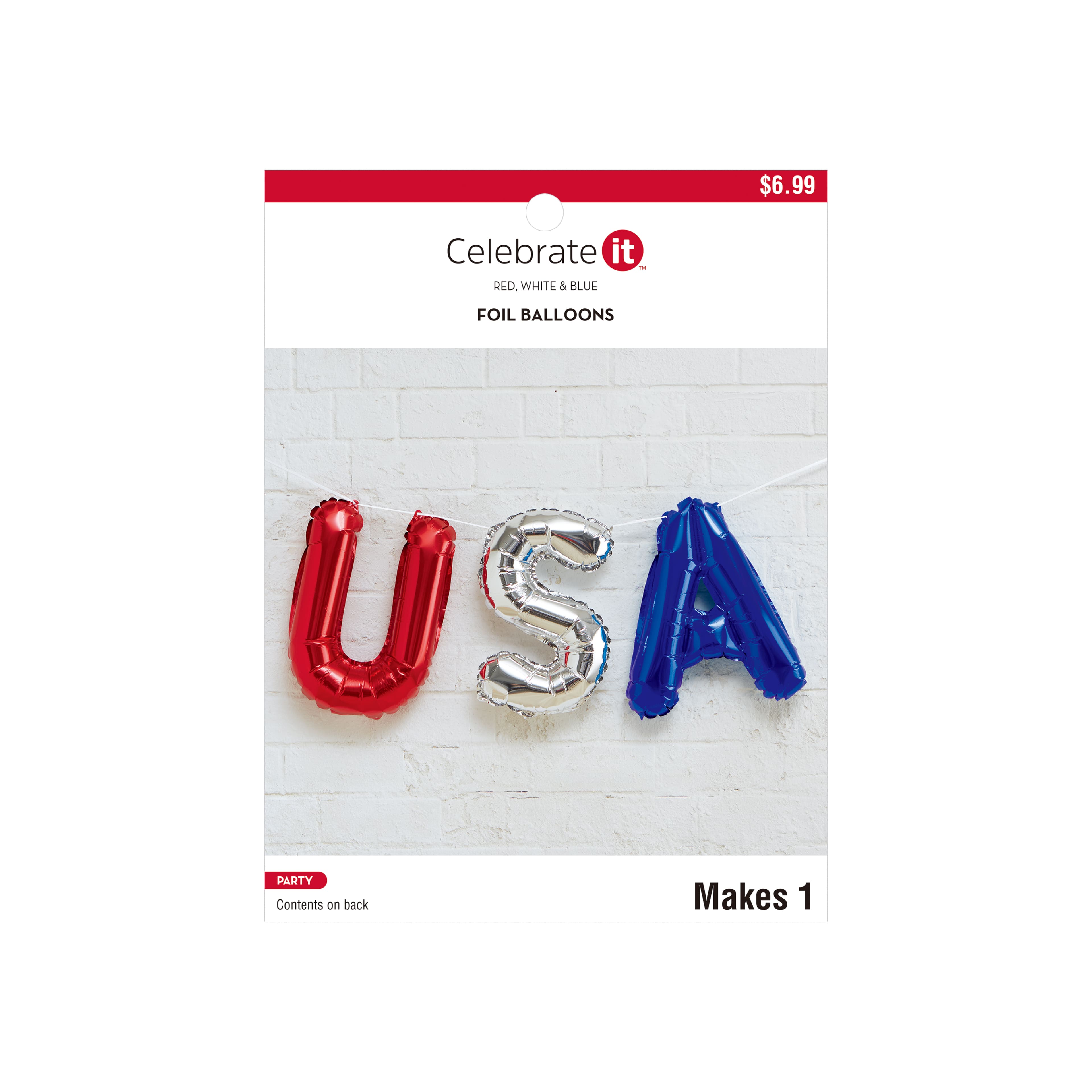 Patriotic USA Foil Balloon D&#xE9;cor by Celebrate It&#x2122;