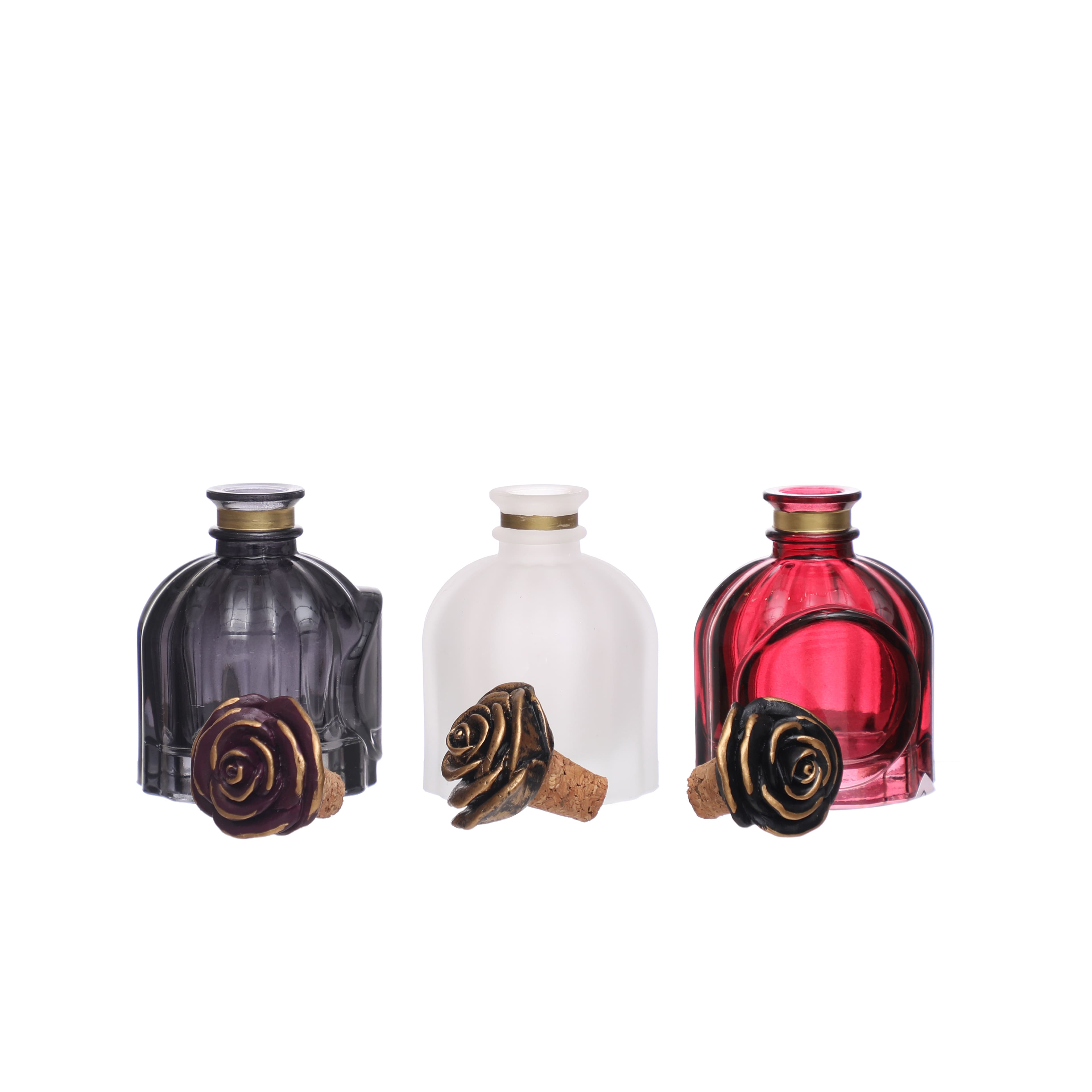Assorted 4&#x22; Glass Bottle with Rose Top, 1pc. by Ashland&#xAE;