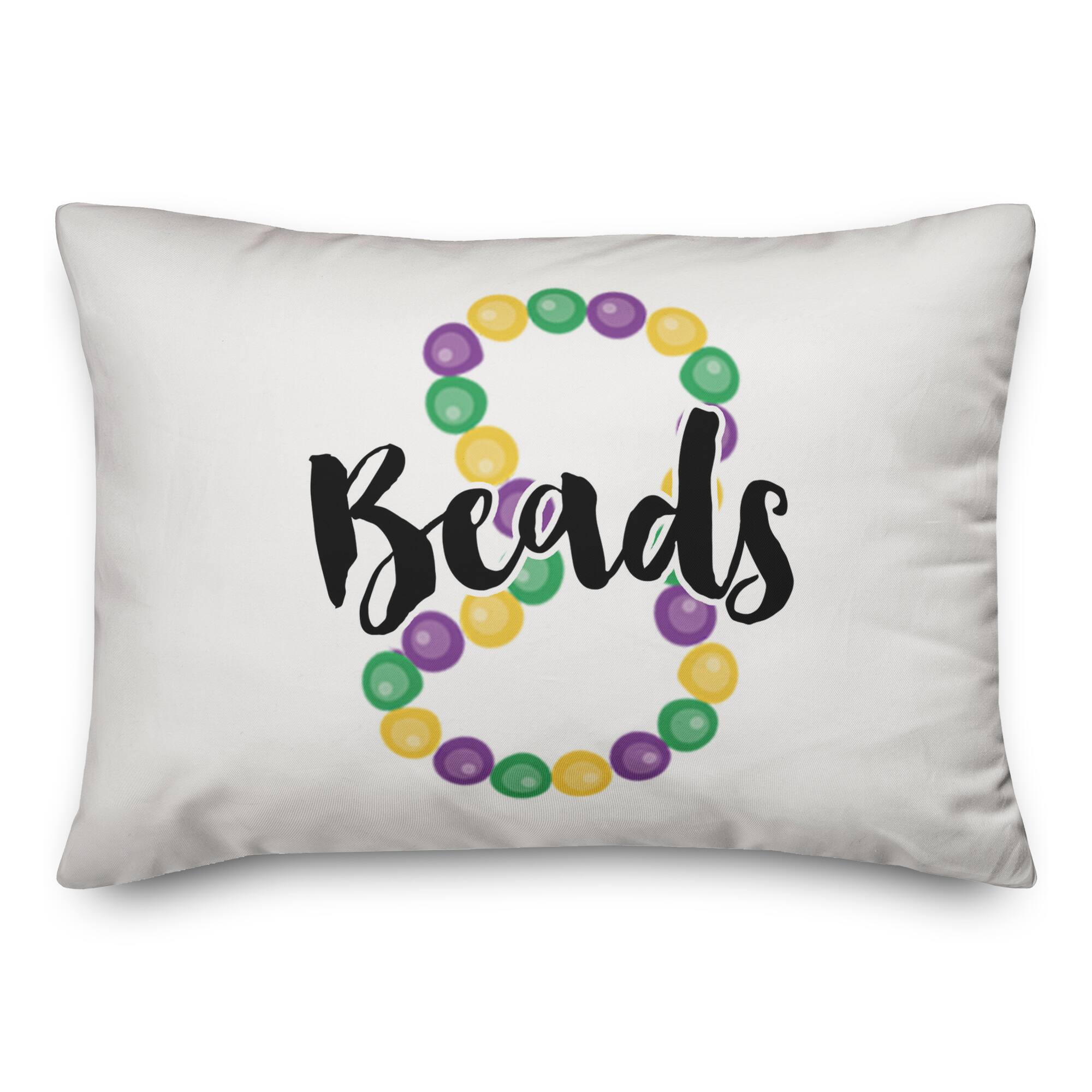 Beads &#x26; Bling Mardi Gras Throw Pillow