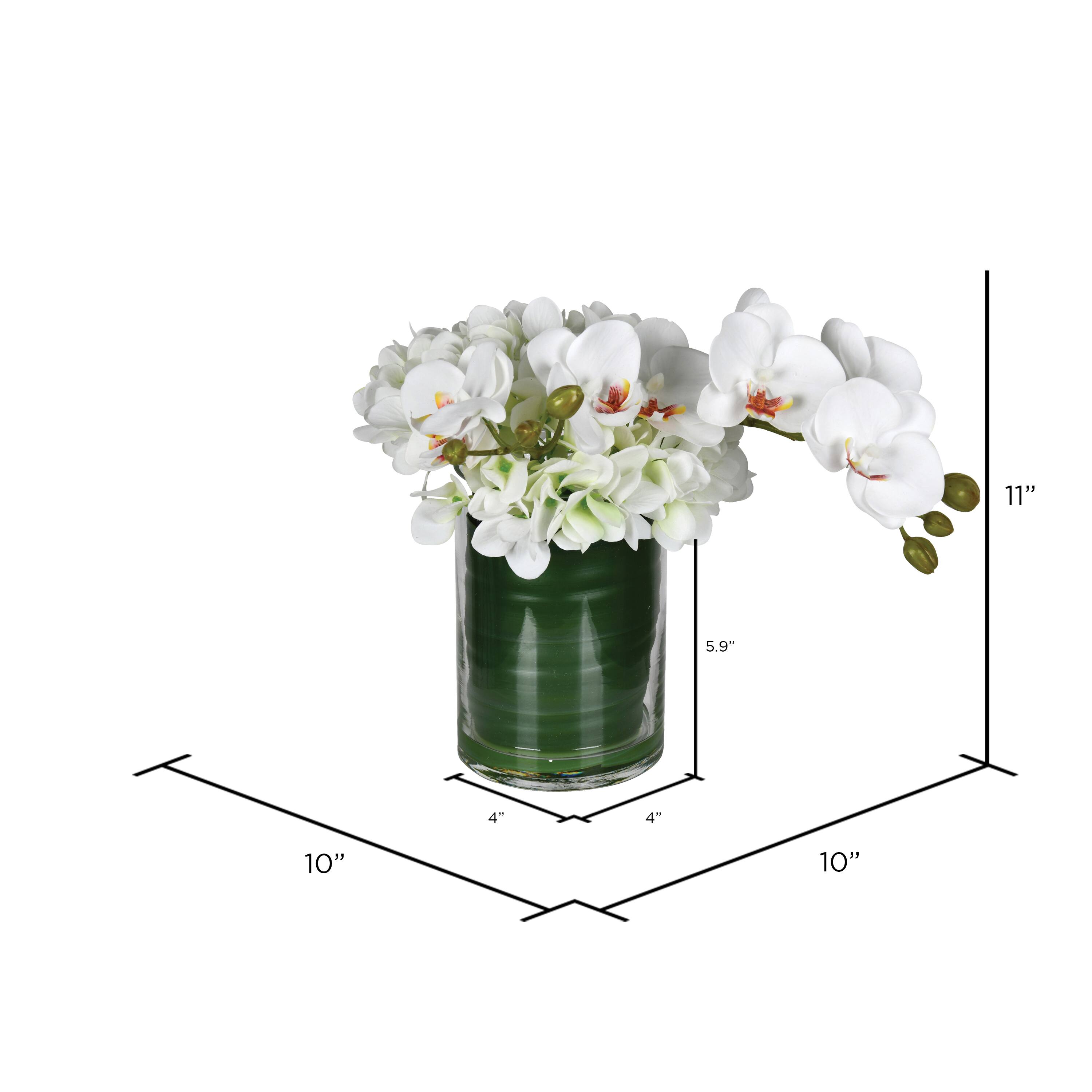 11&#x22; White Orchid Arrangement In Glass Pot