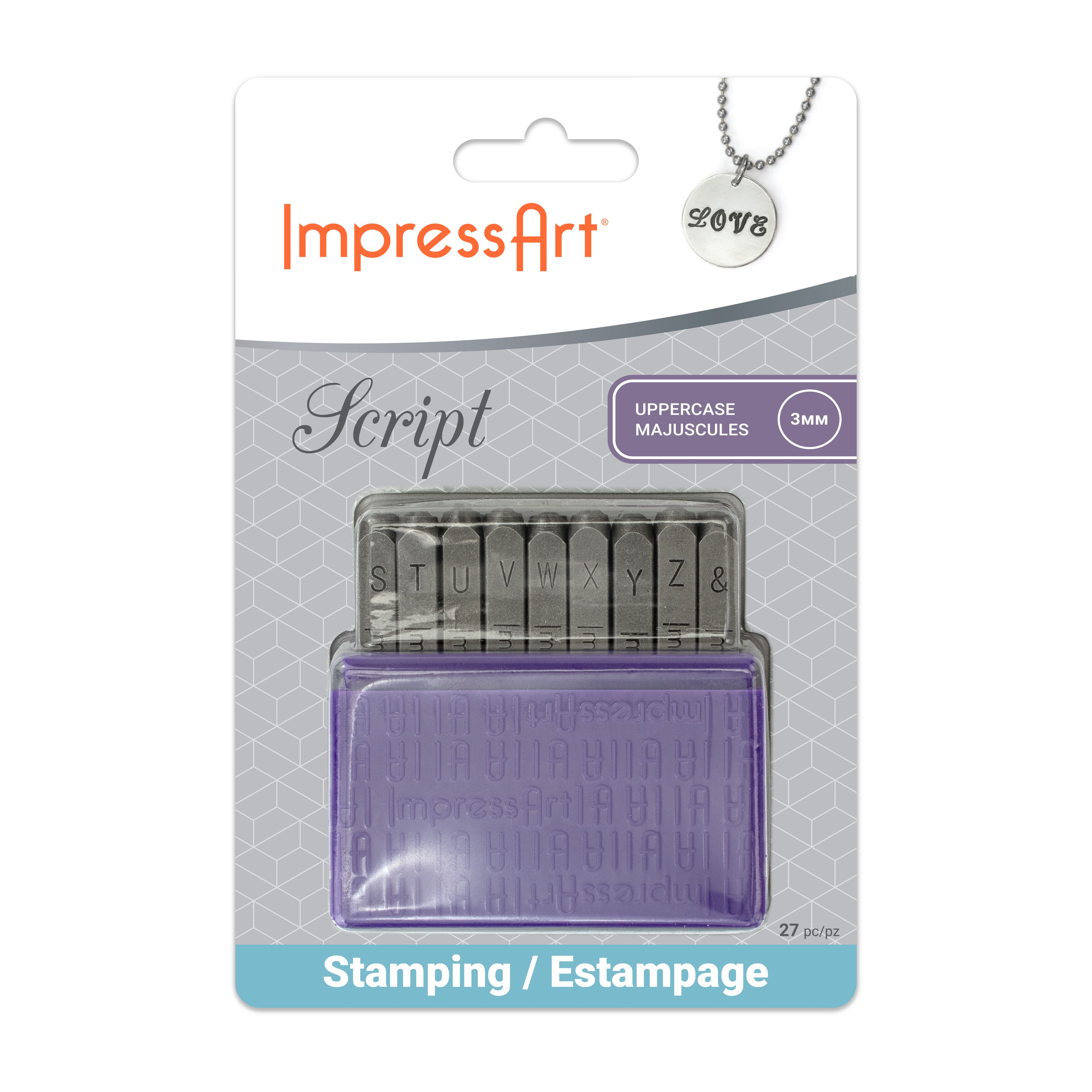 ImpressArt&#xAE; 3mm Basic Script Uppercase Letter Stamps Set