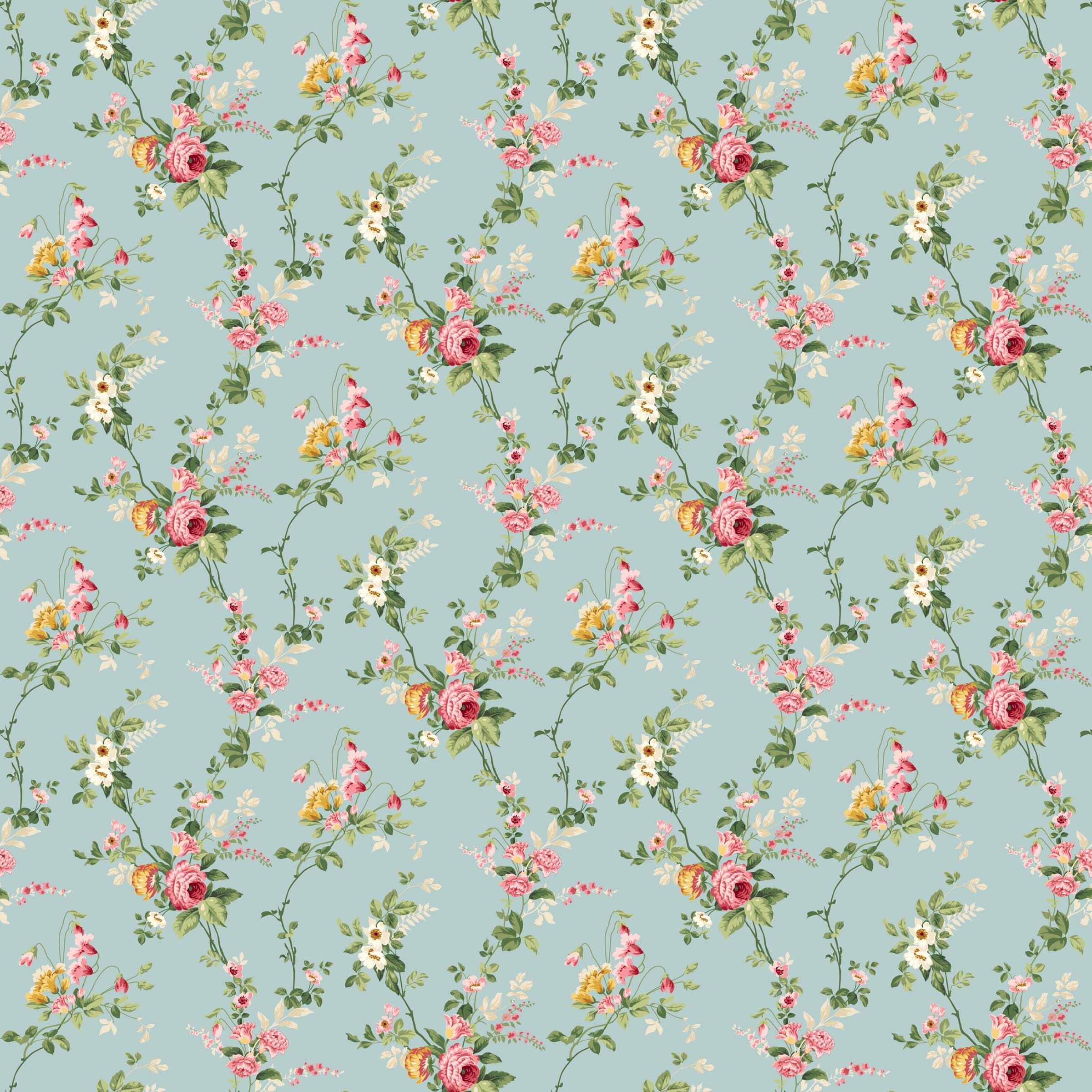 Northcott Elizabeth Light Blue Mini Trail Cotton Fabric