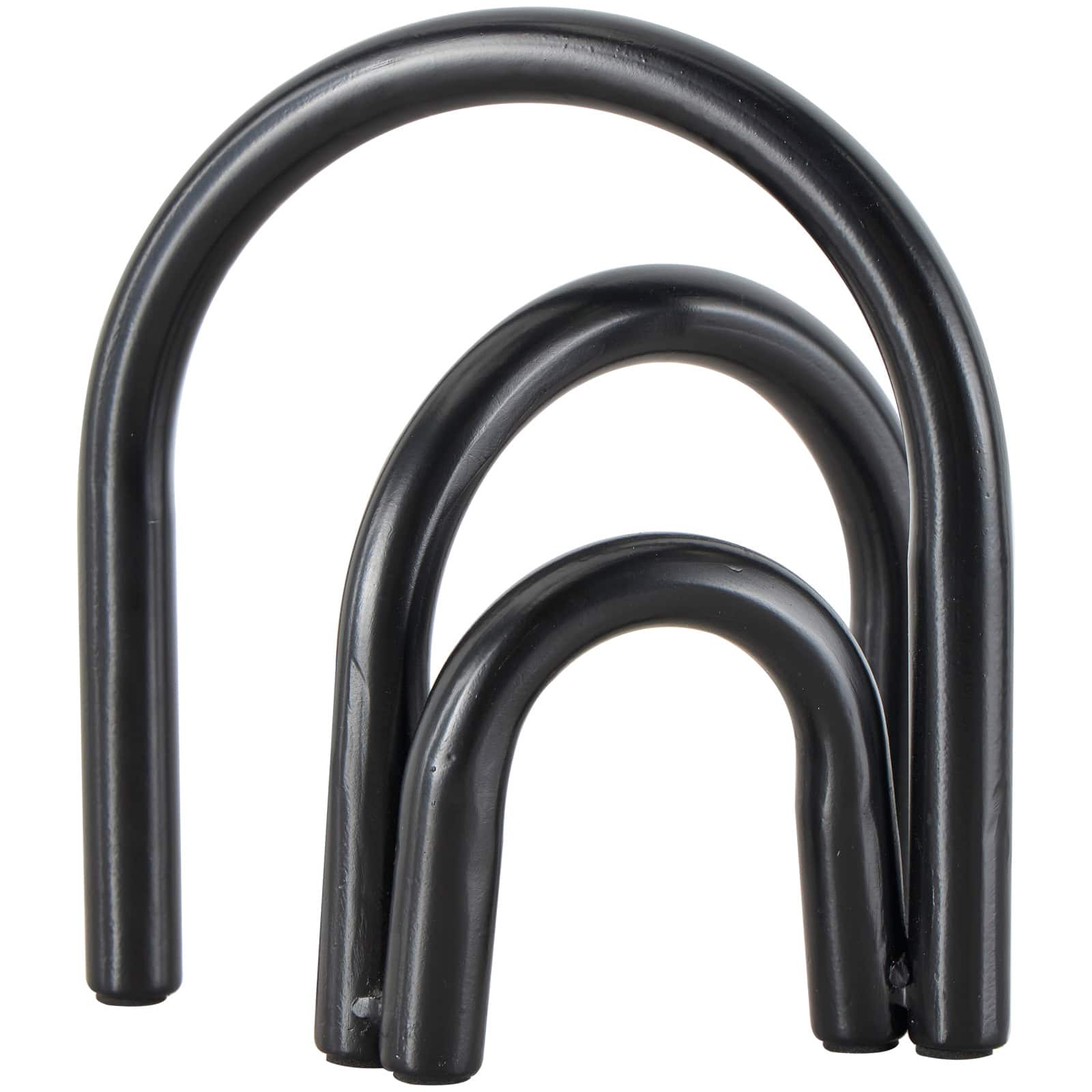 8" Black Metal Geometric Overlapping Arch Sculpture