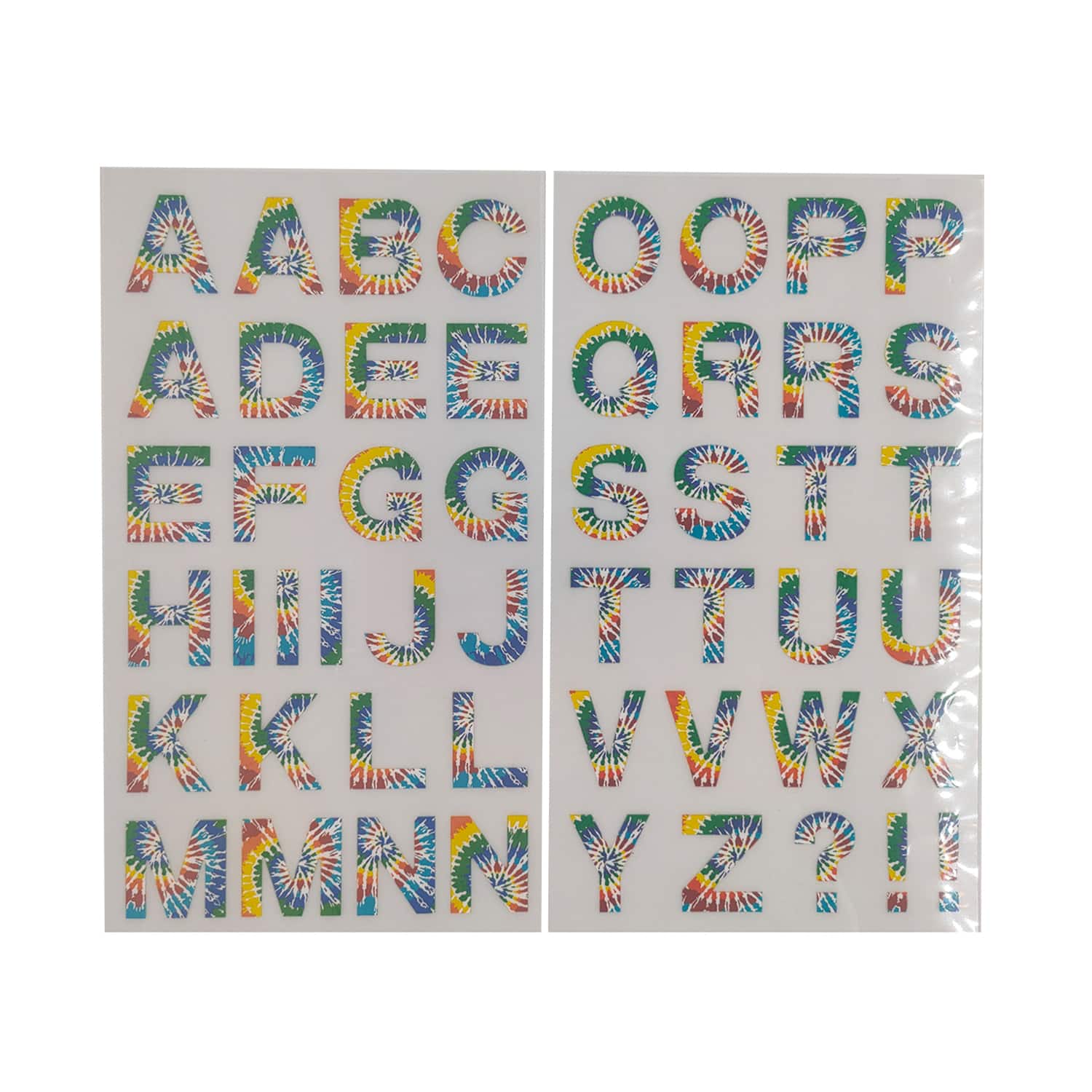 1.25&#x22; Iron-On Tie Dye Rainbow Letters by Make Market&#xAE;