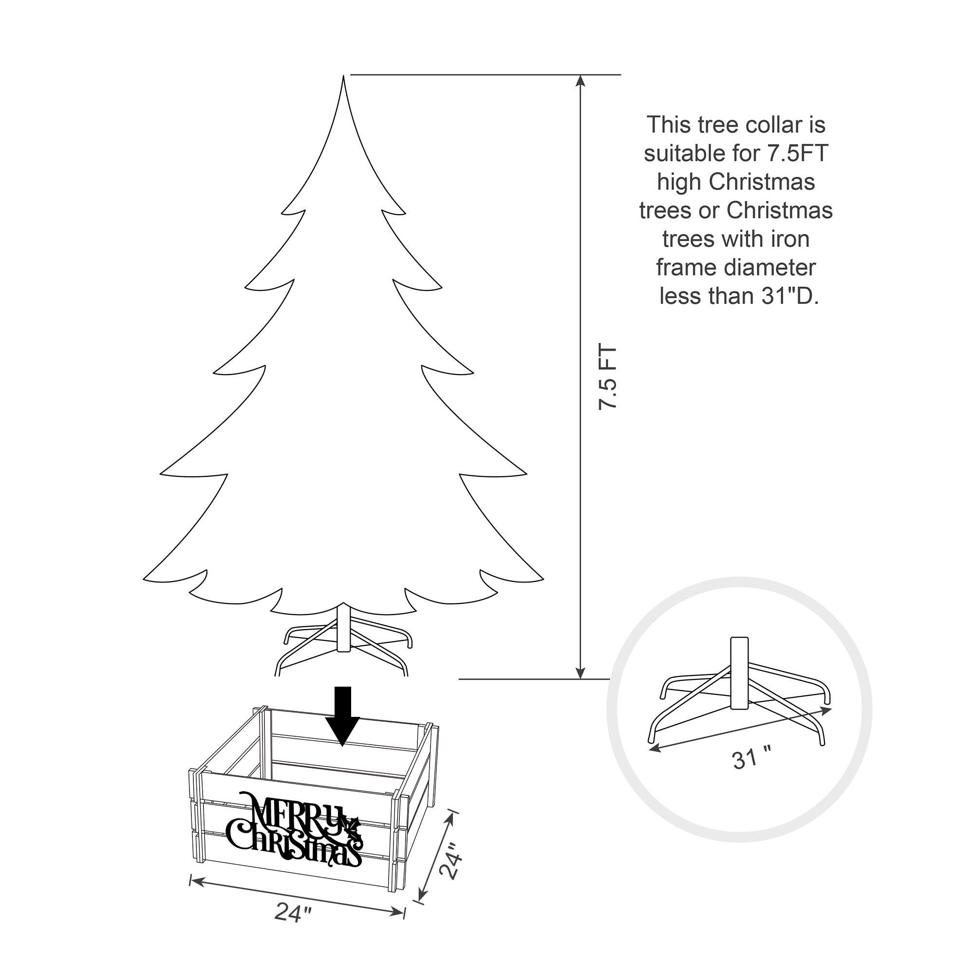 Glitzhome® Red Merry Christmas Crate Tree Collar