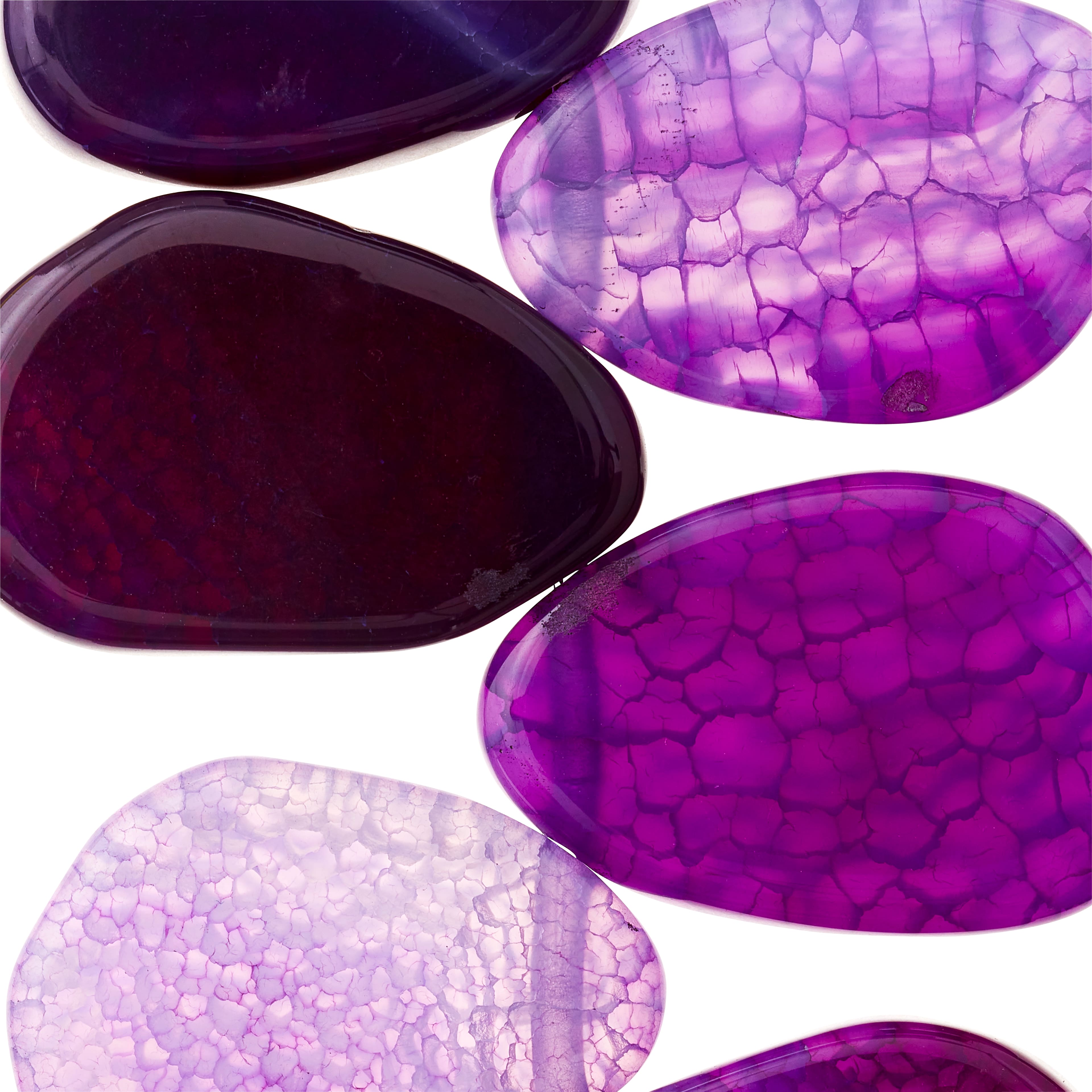 12 Pack: Large Amethyst Agate Lentil Beads, 35mm by Bead Landing™
