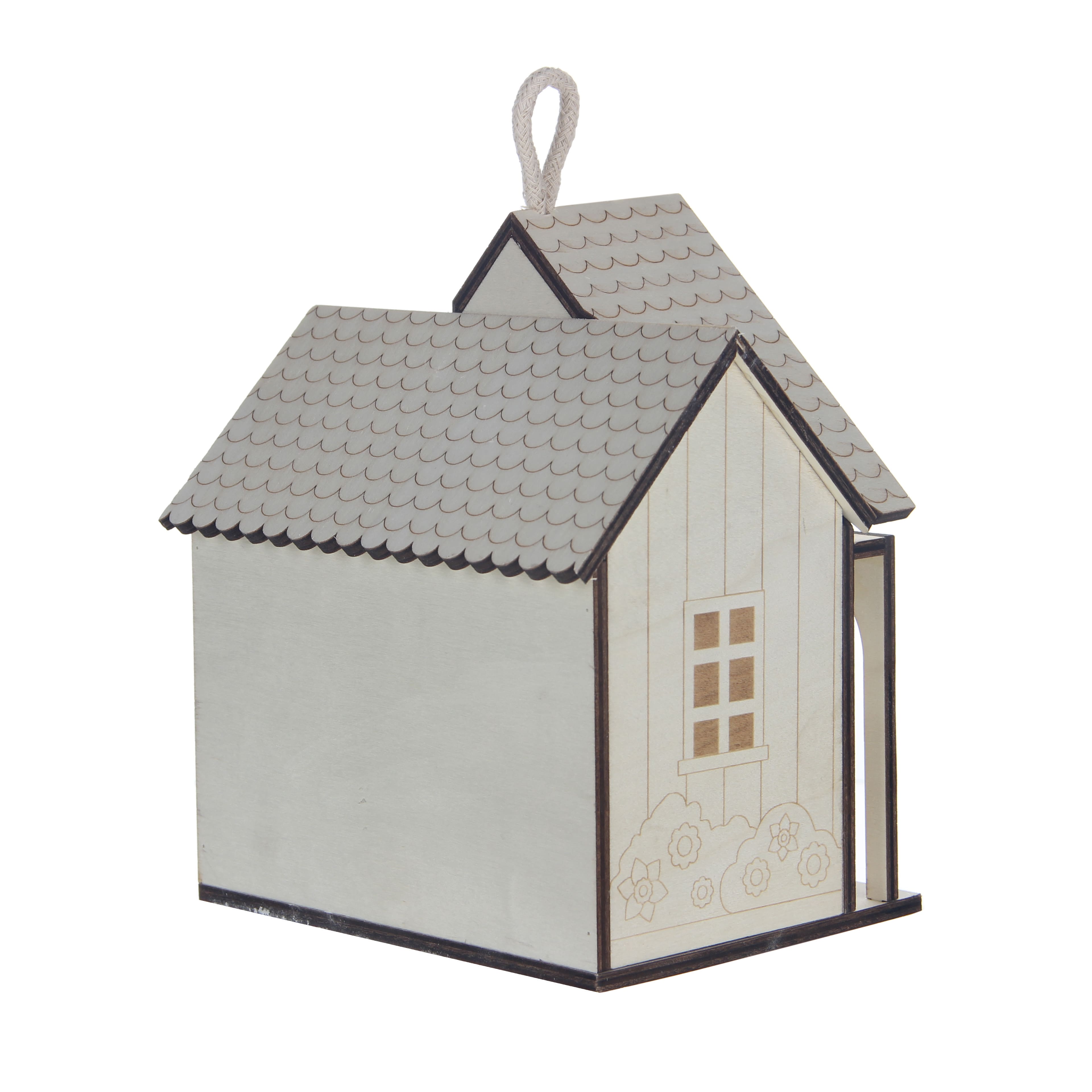 7&#x22; DIY Flower Shop Plywood Birdhouse by Make Market&#xAE;