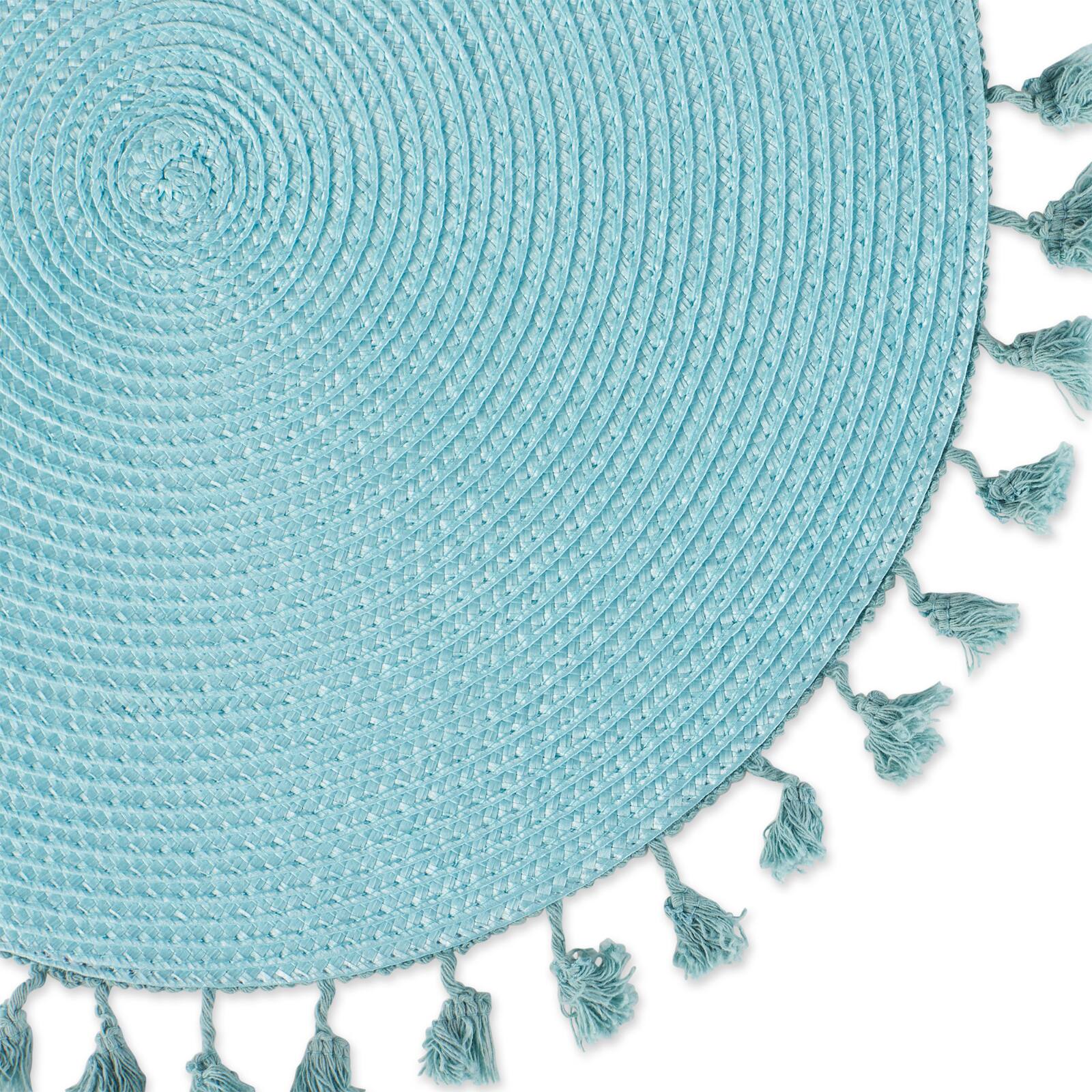DII® Tassel Fringe Woven Round Placemats