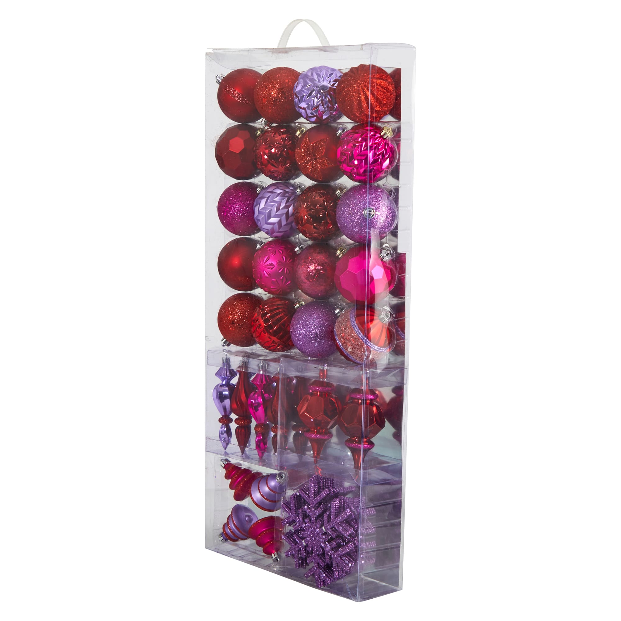 50ct. Holiday Deluxe Shatterproof Christmas Tree Ornament Box Set