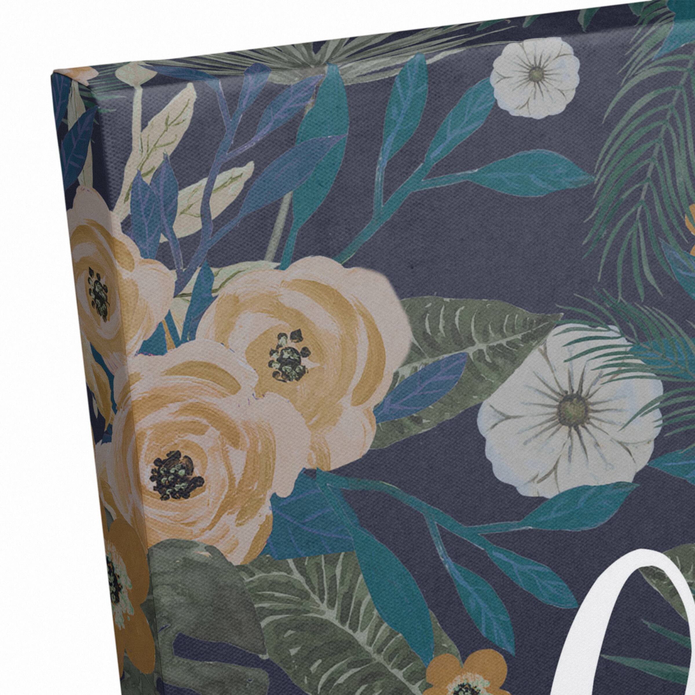 Feels Like Home Tropical Floral Canvas Wall Art