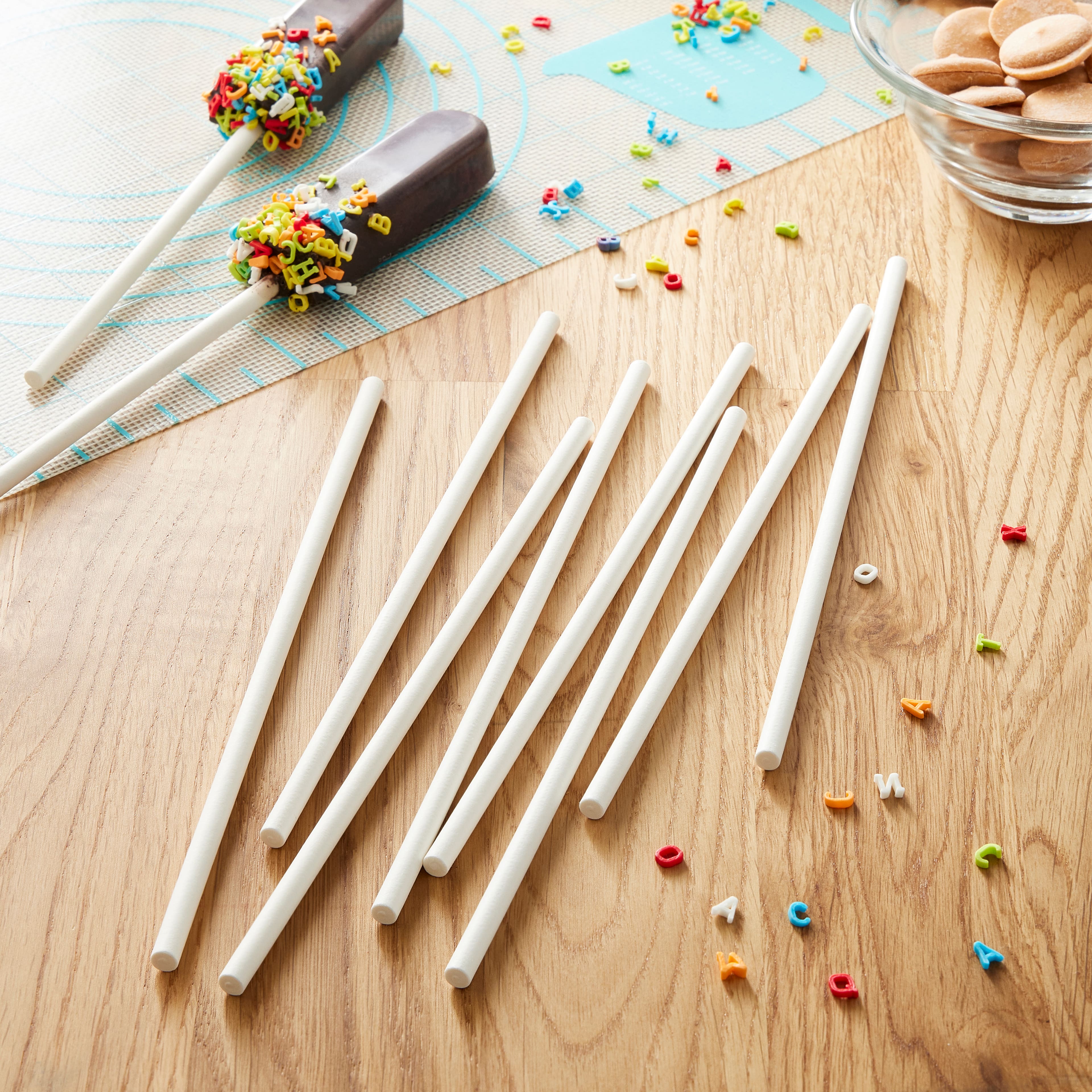 300 Pack Cake Pop Sticks 4 Inch Paper Treat Sticks for Lollipops