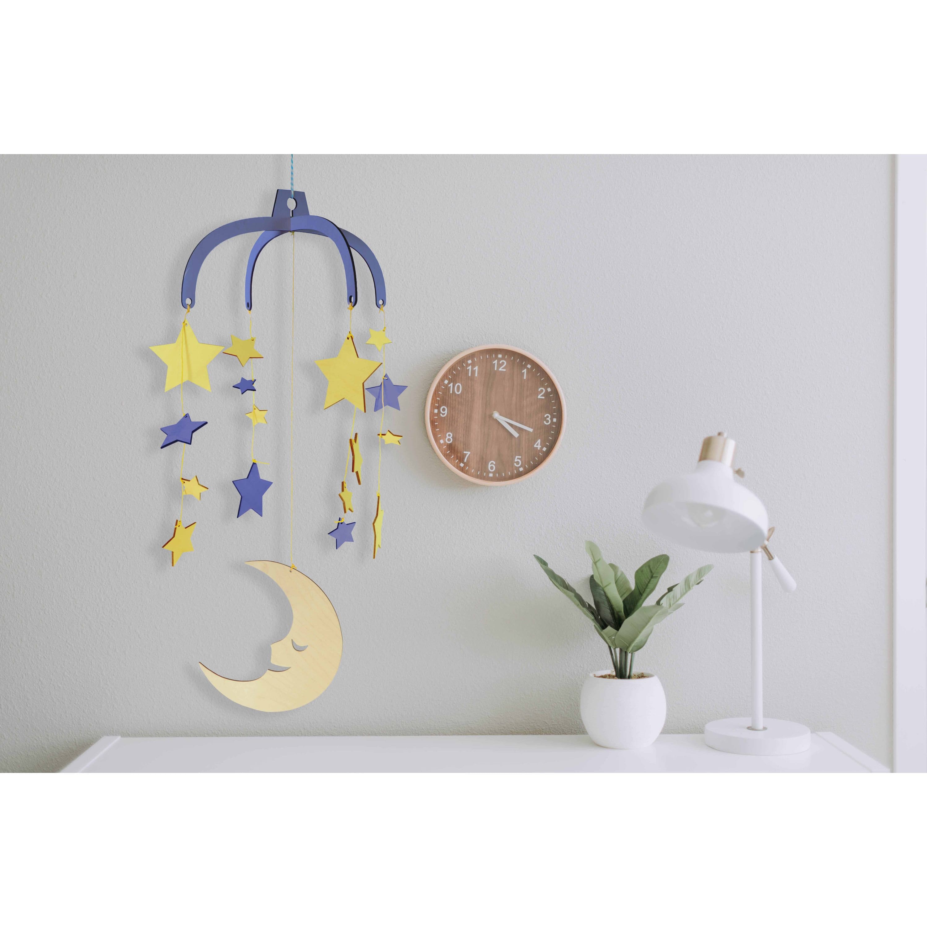 Leisure Arts&#xAE; Moon &#x26; Stars Wood Mobile