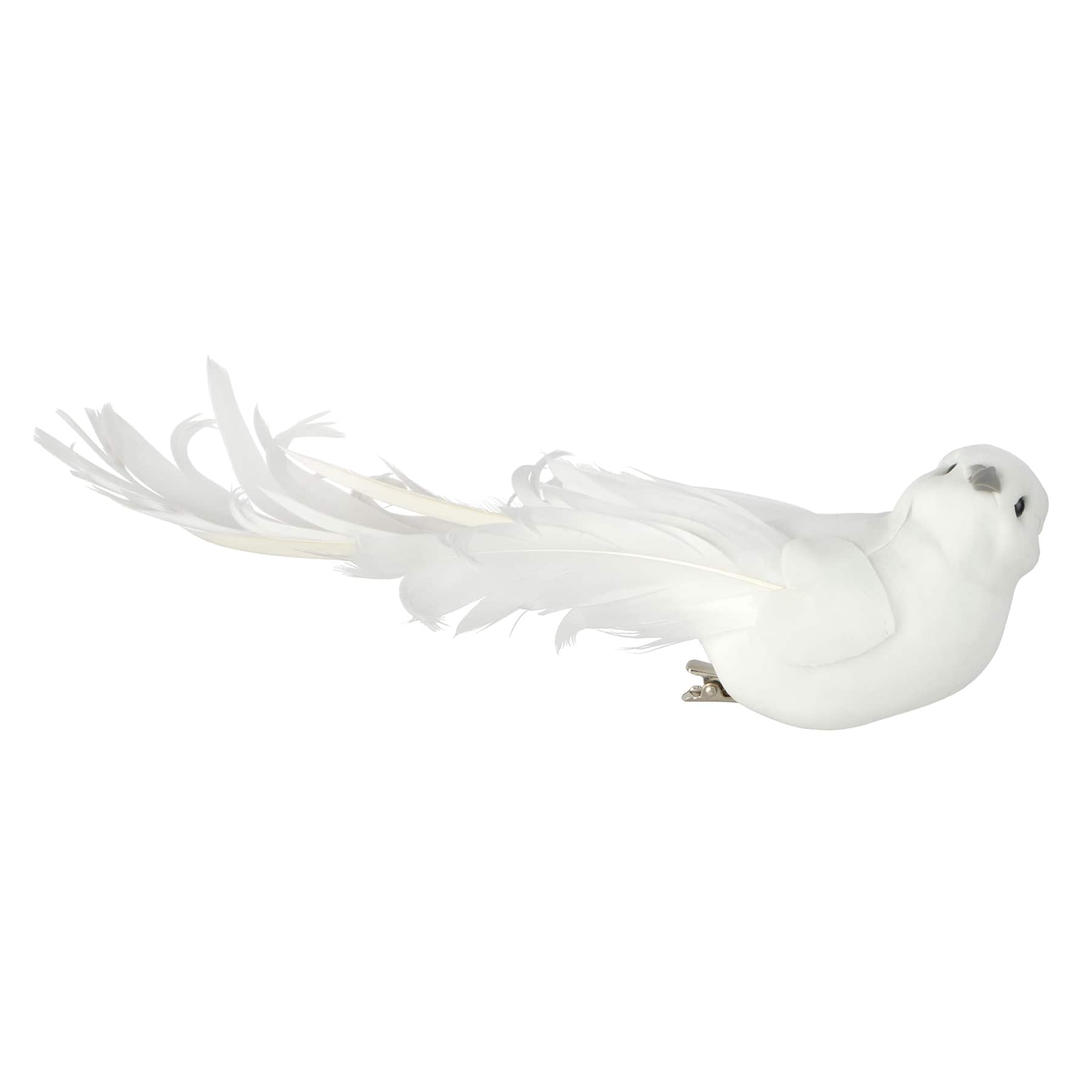 White Decorative Feather Bird by Ashland®