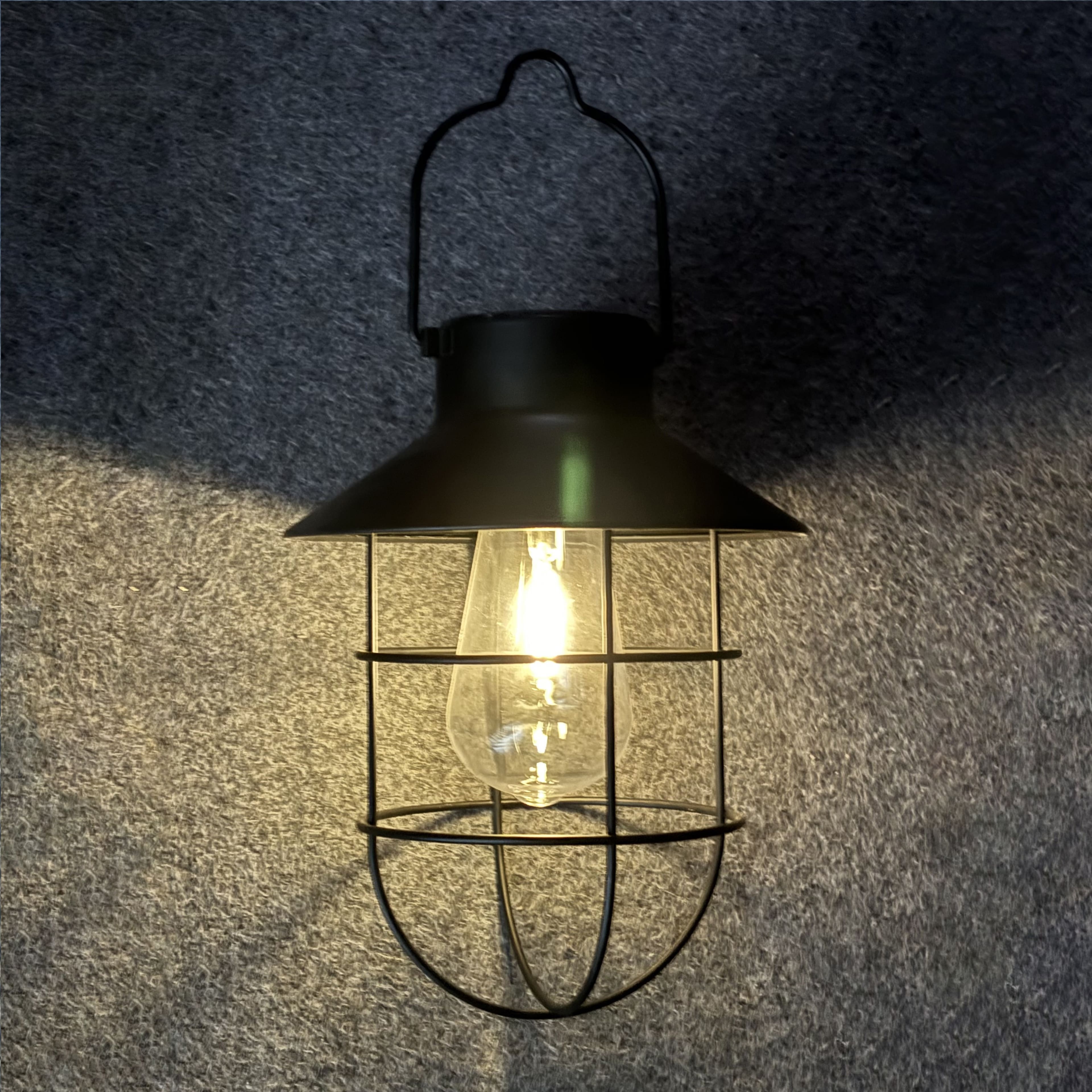 9" Black Hanging Solar Lantern by Ashland®