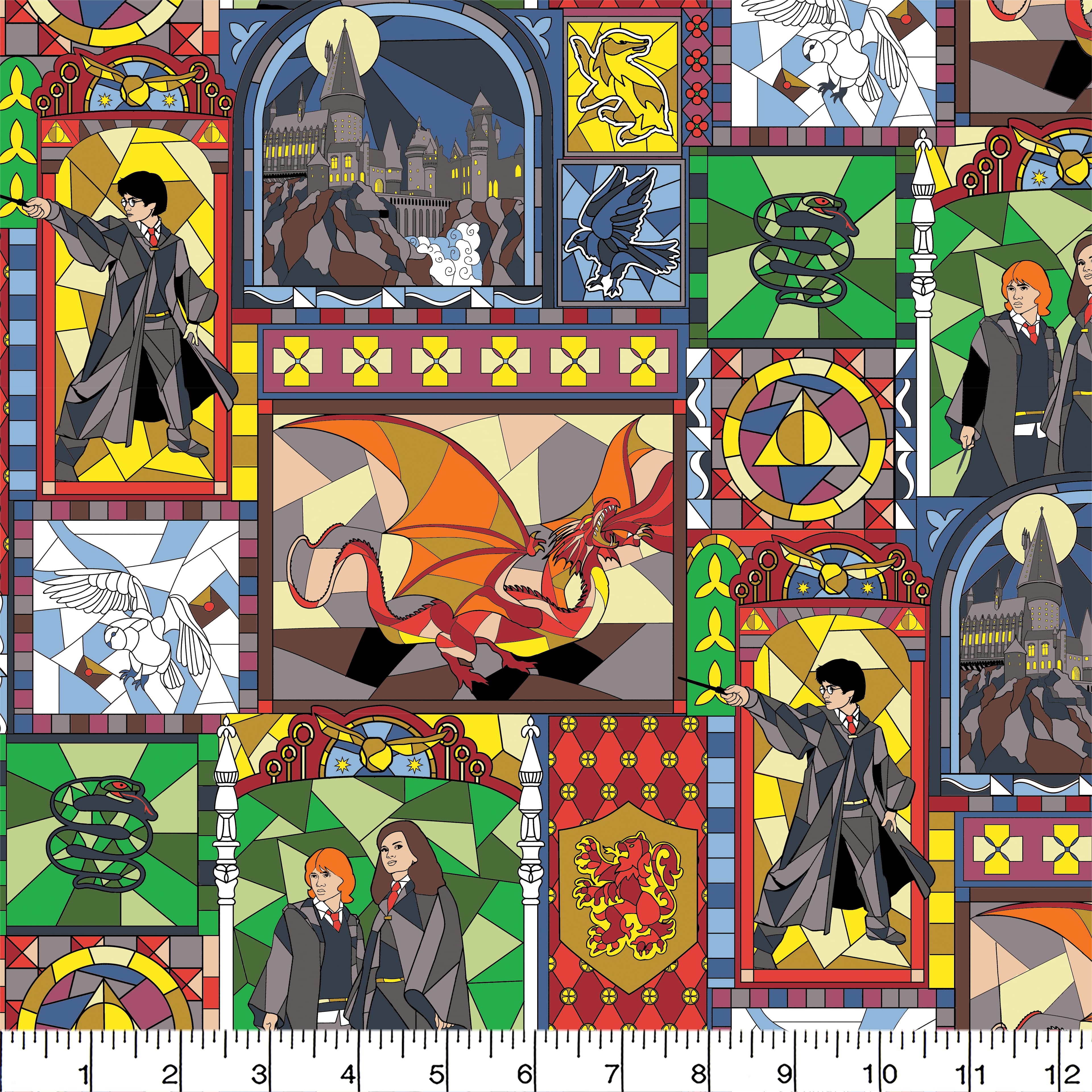 Harry Potter&#x2122; Stained Glass Cotton Fabric