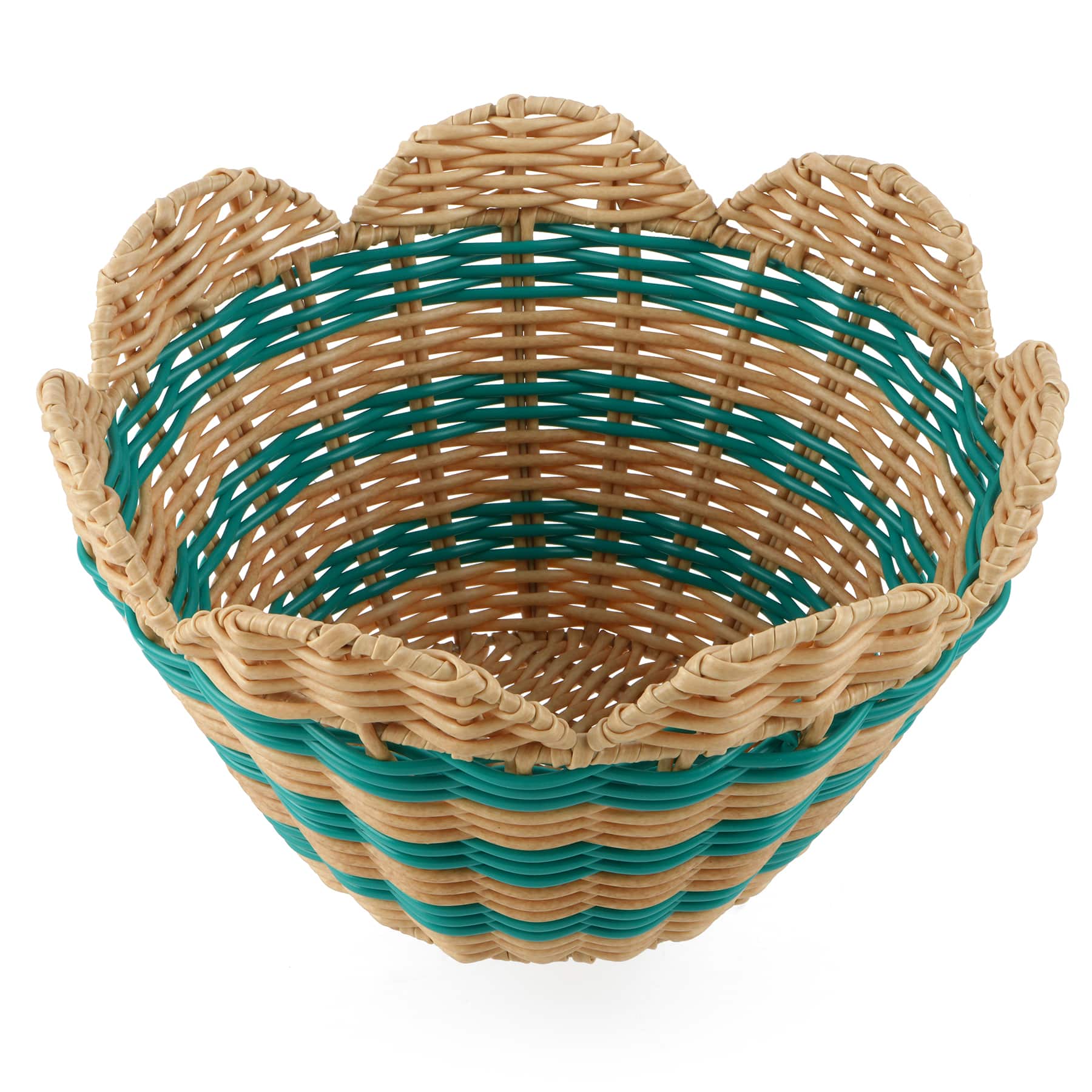 11&#x22; Blue Stripe Faux Rattan Basket by Ashland&#xAE;