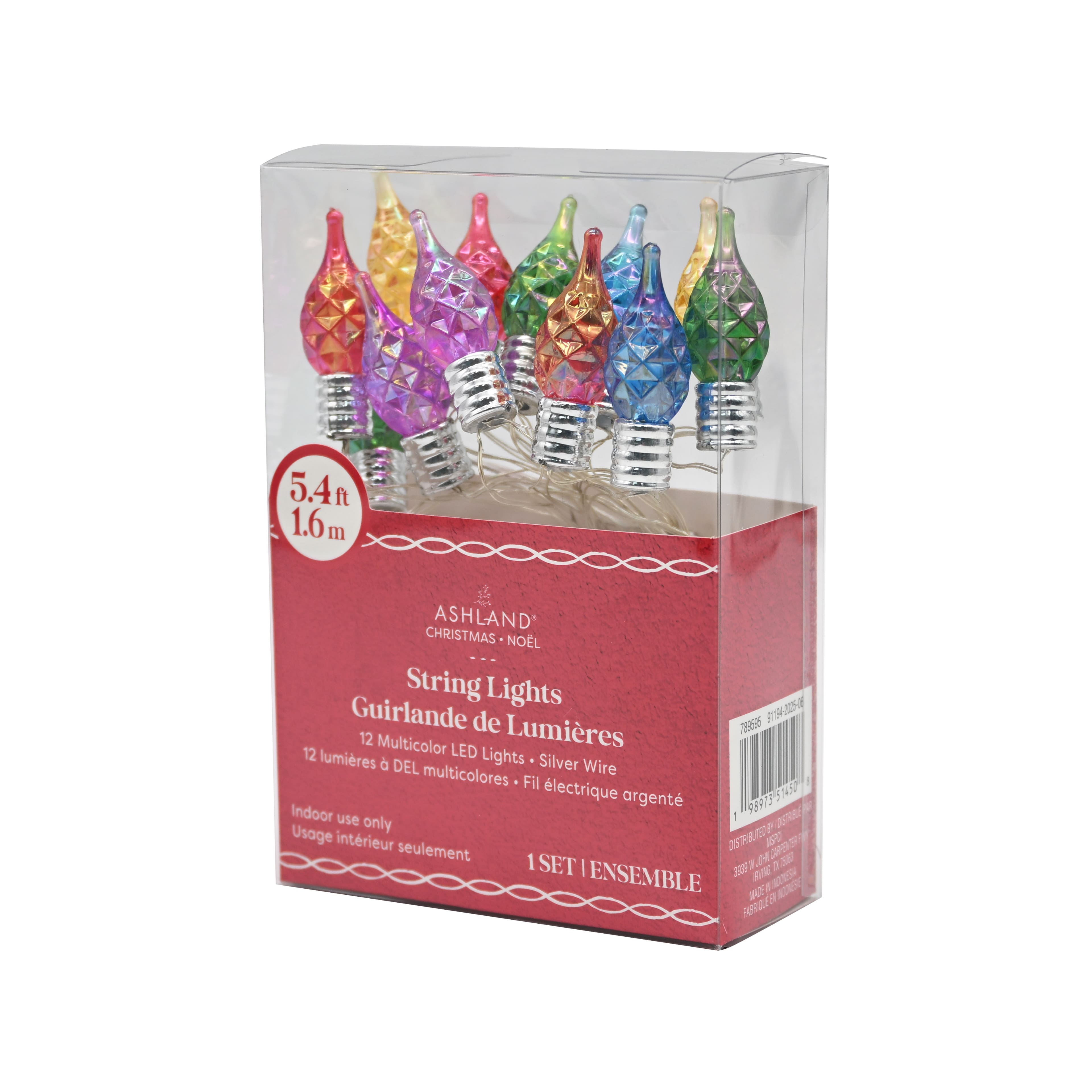 12ct. Multicolor LED Faceted Flame Tip String Lights on Silver Wire by Ashland&#xAE;
