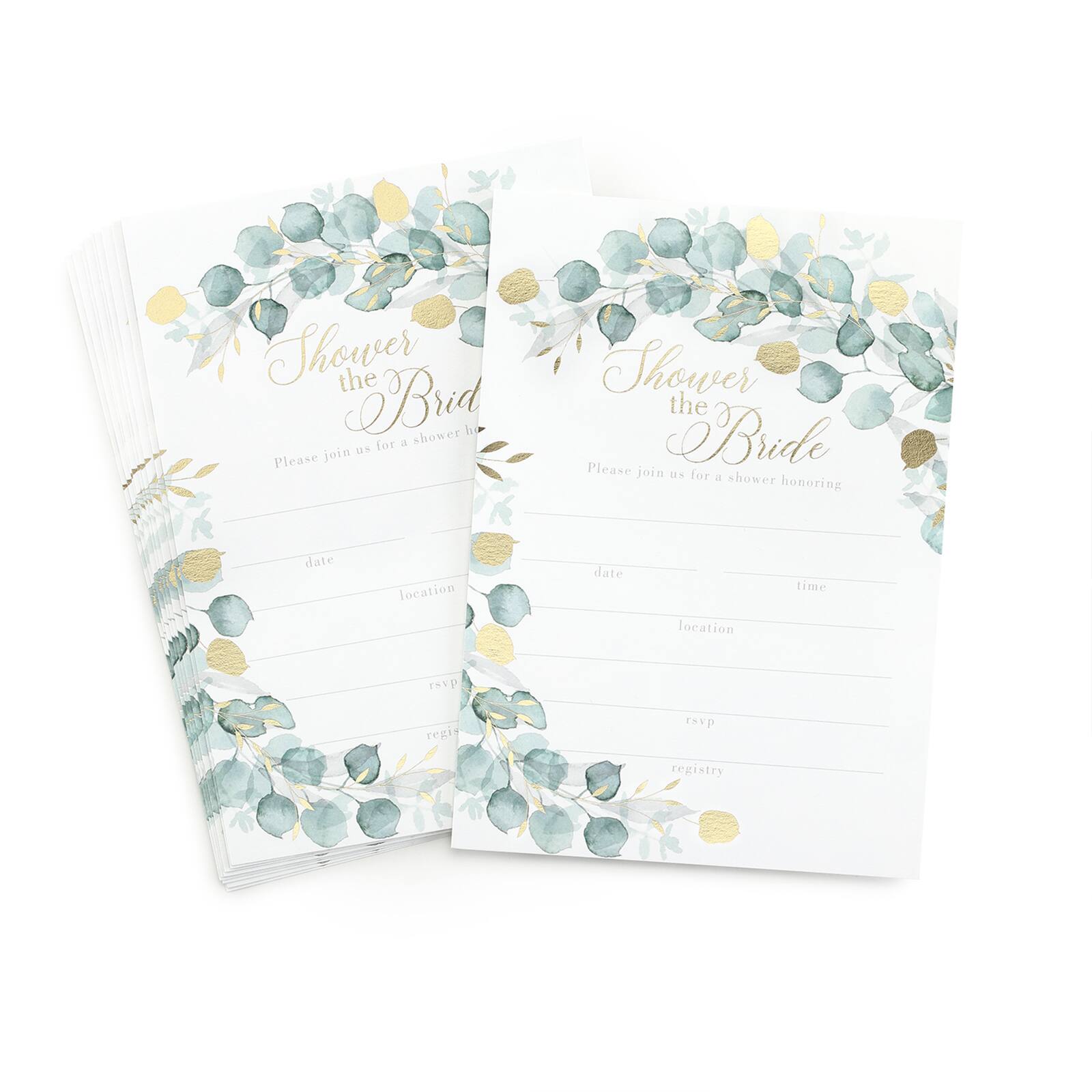 Hortense B. Hewitt Co. Greenery Bridal Shower Blank Invites