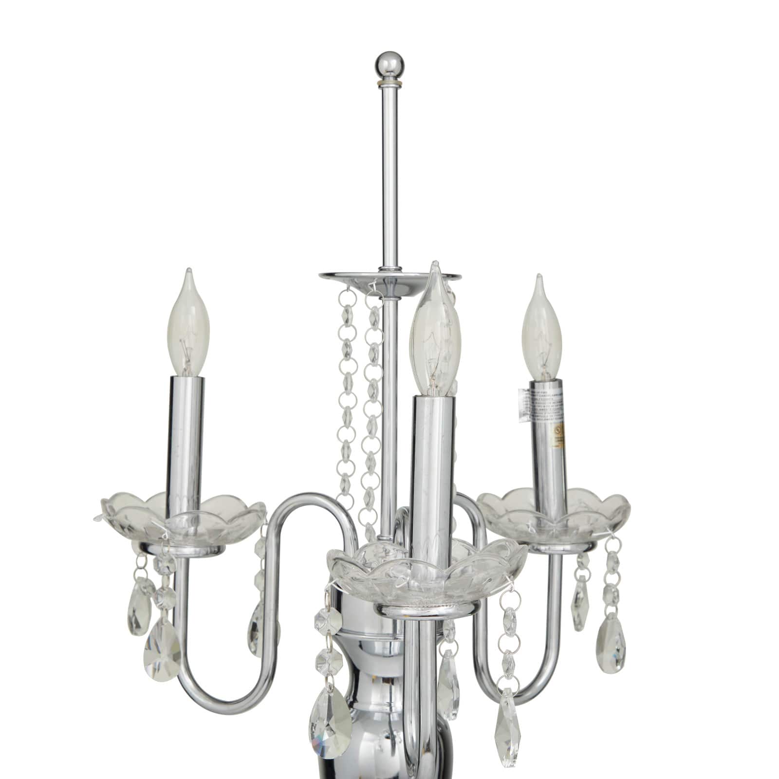 Silver Metal Table Lamp 16&#x22; x 16&#x22; x 31&#x22;