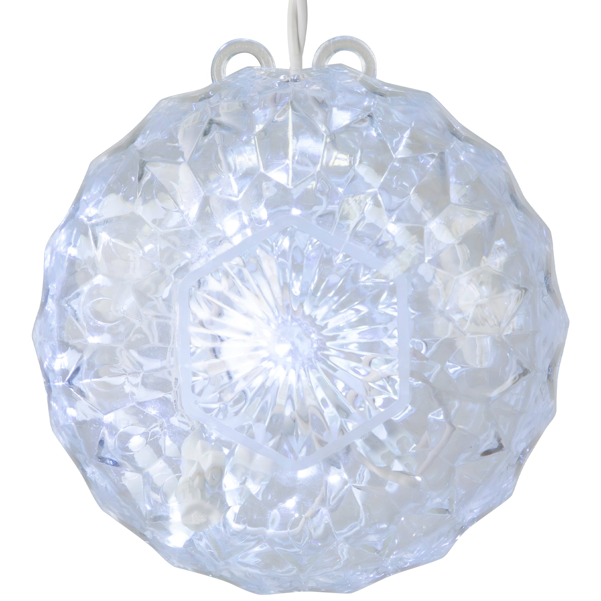 6" Clear LED Hanging Crystal Sphere Ball Outdoor Decoration