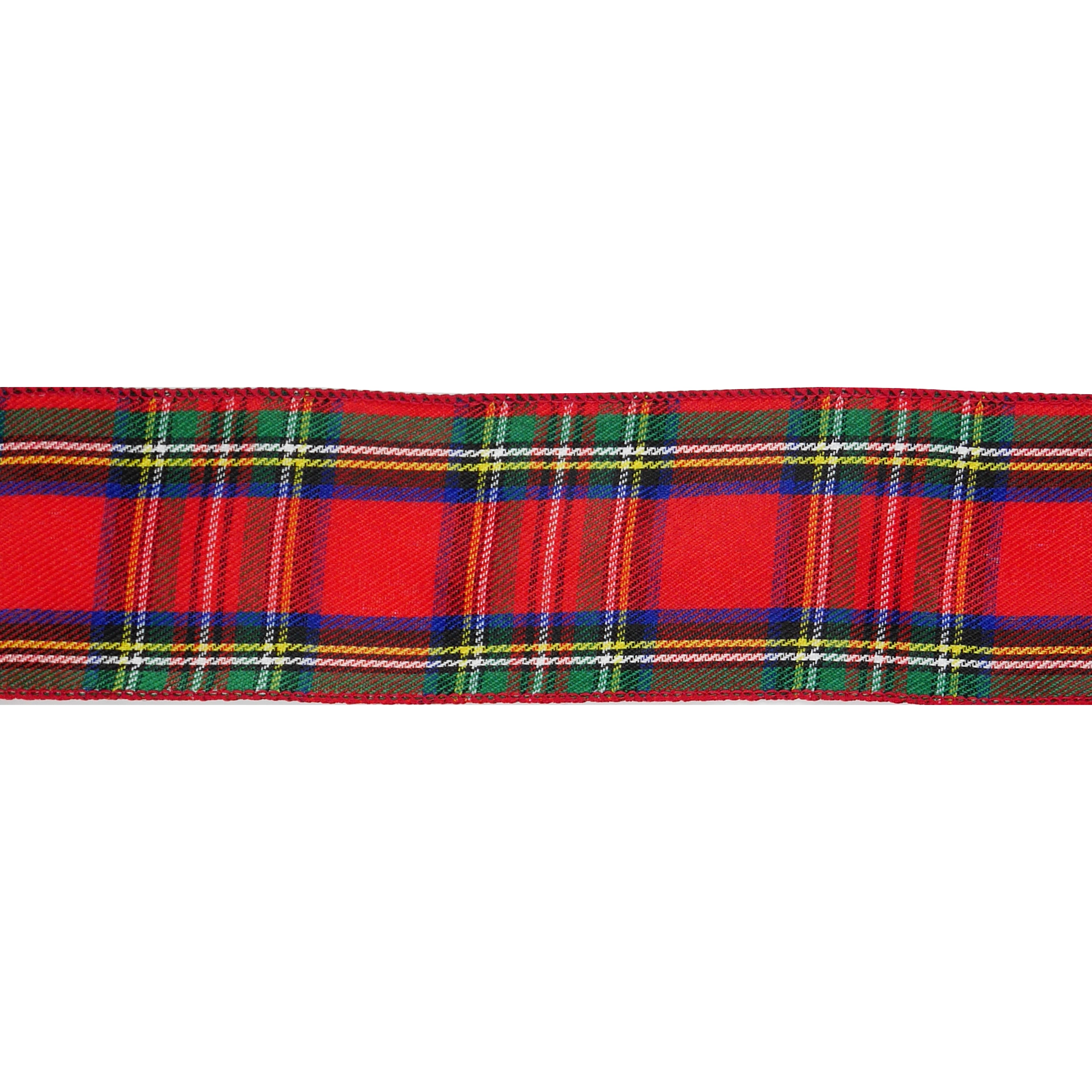 2.5&#x22; x 80ft. Red Tartan Wired Jumbo Ribbon by Celebrate It&#xAE;