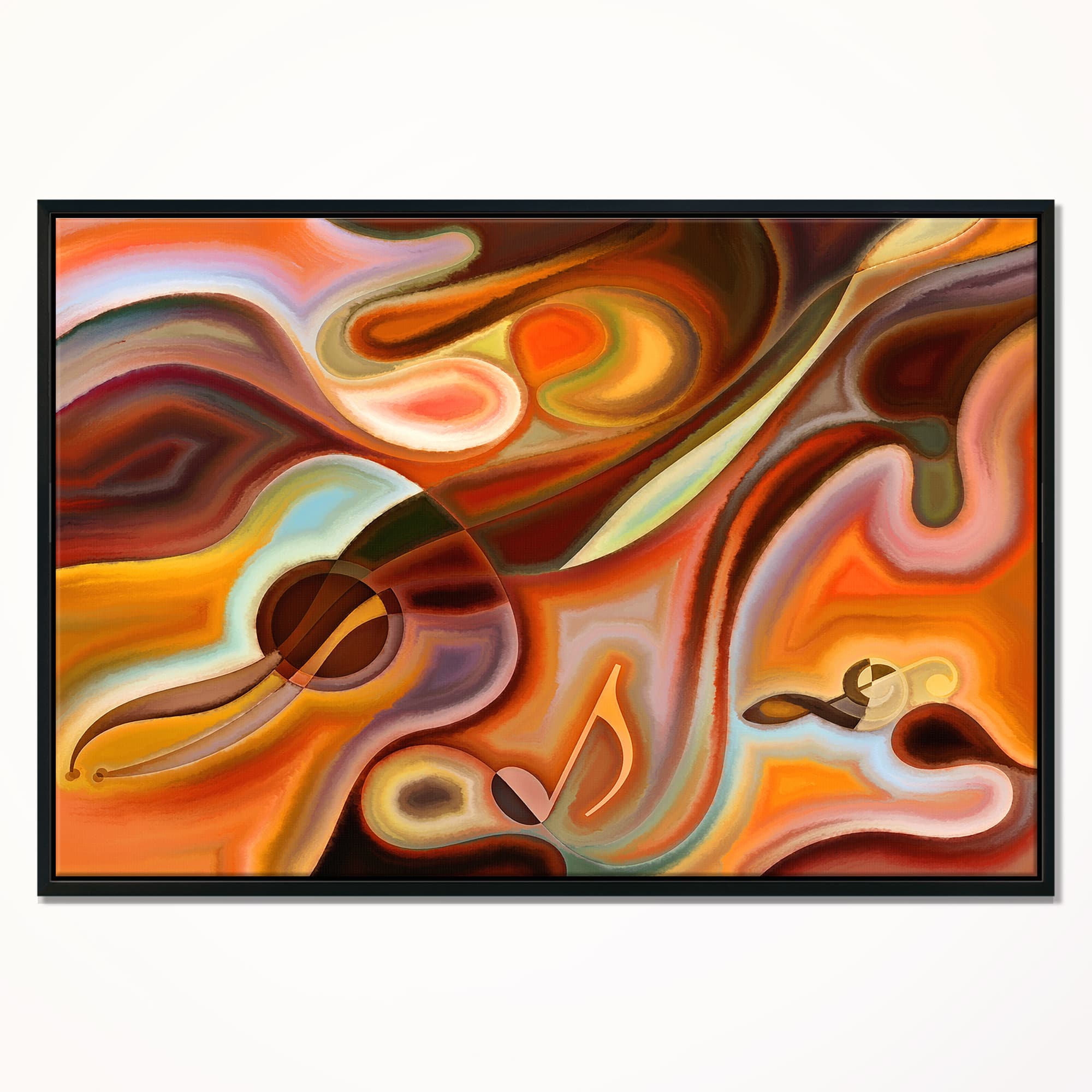 Designart - Music Dreams - Abstract Framed Canvas Art Print